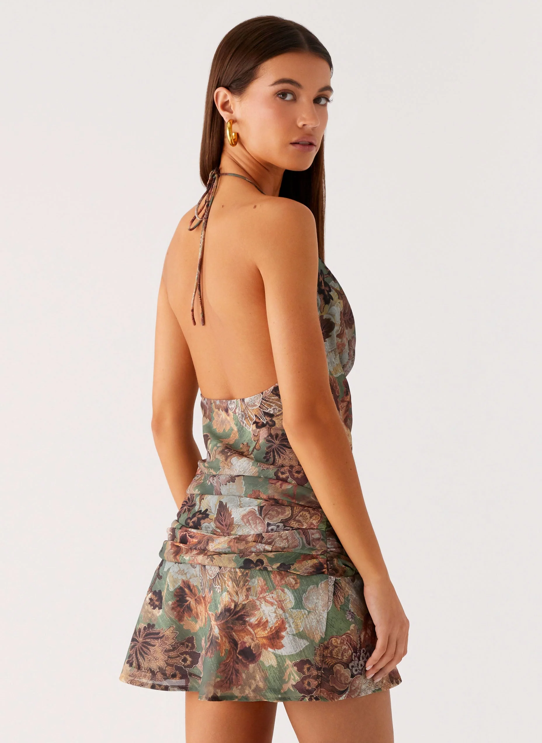 Wineweather Cowl Mini Dress - Vintage Blossom - Image 5