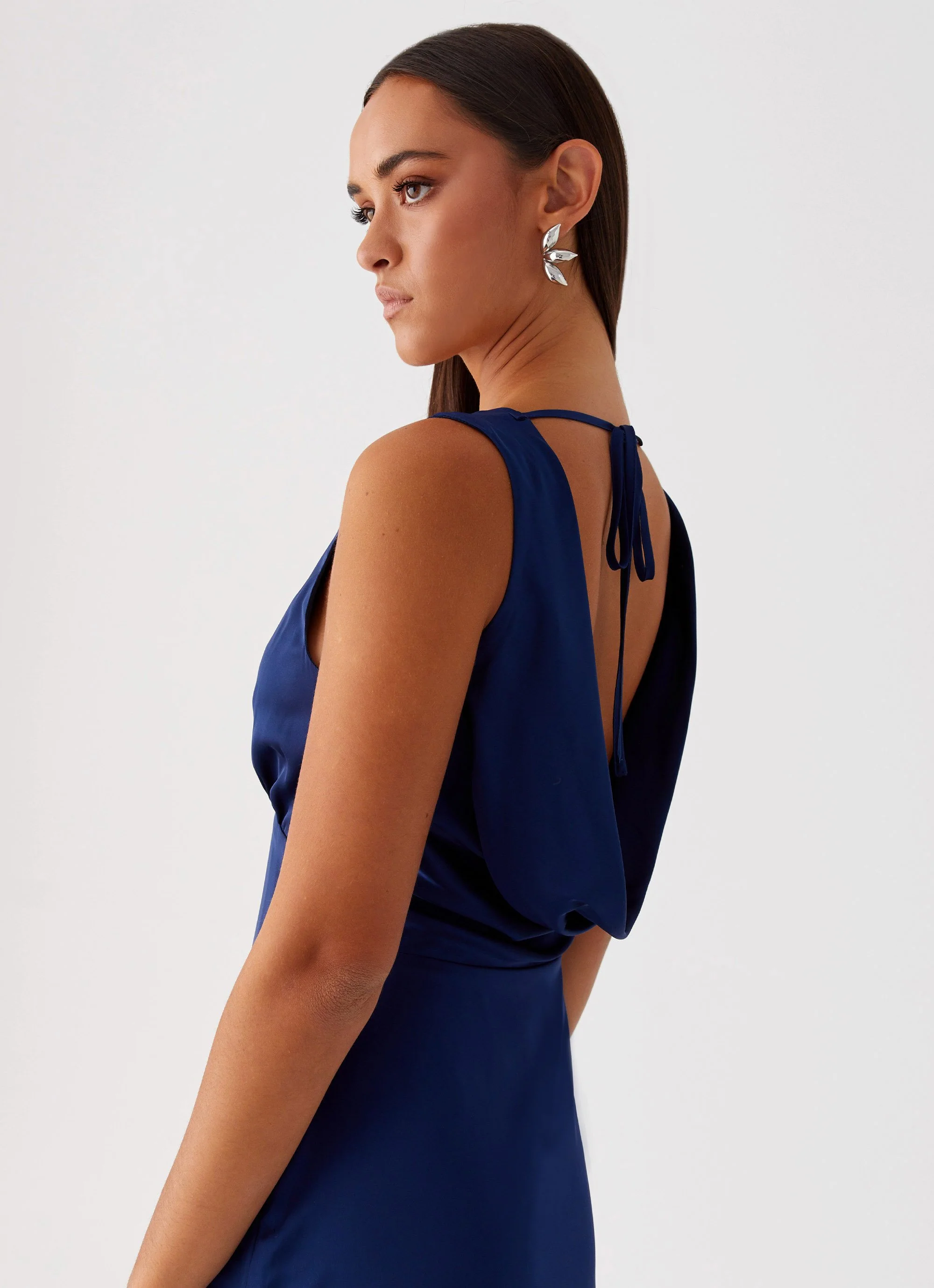 Winnie Cowl Back Maxi Dress - Navy - Image 11