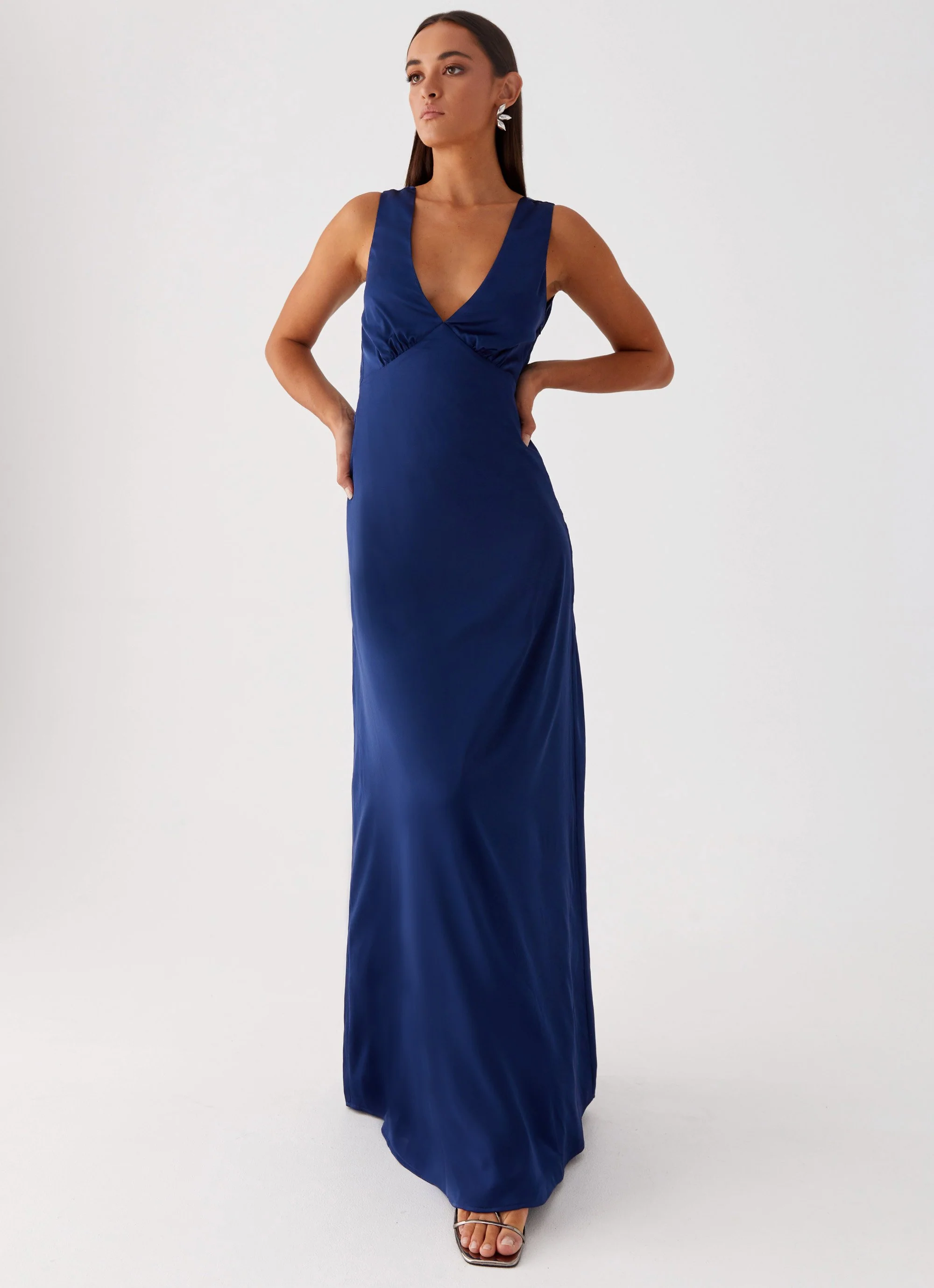 Winnie Cowl Back Maxi Dress - Navy - Image 9