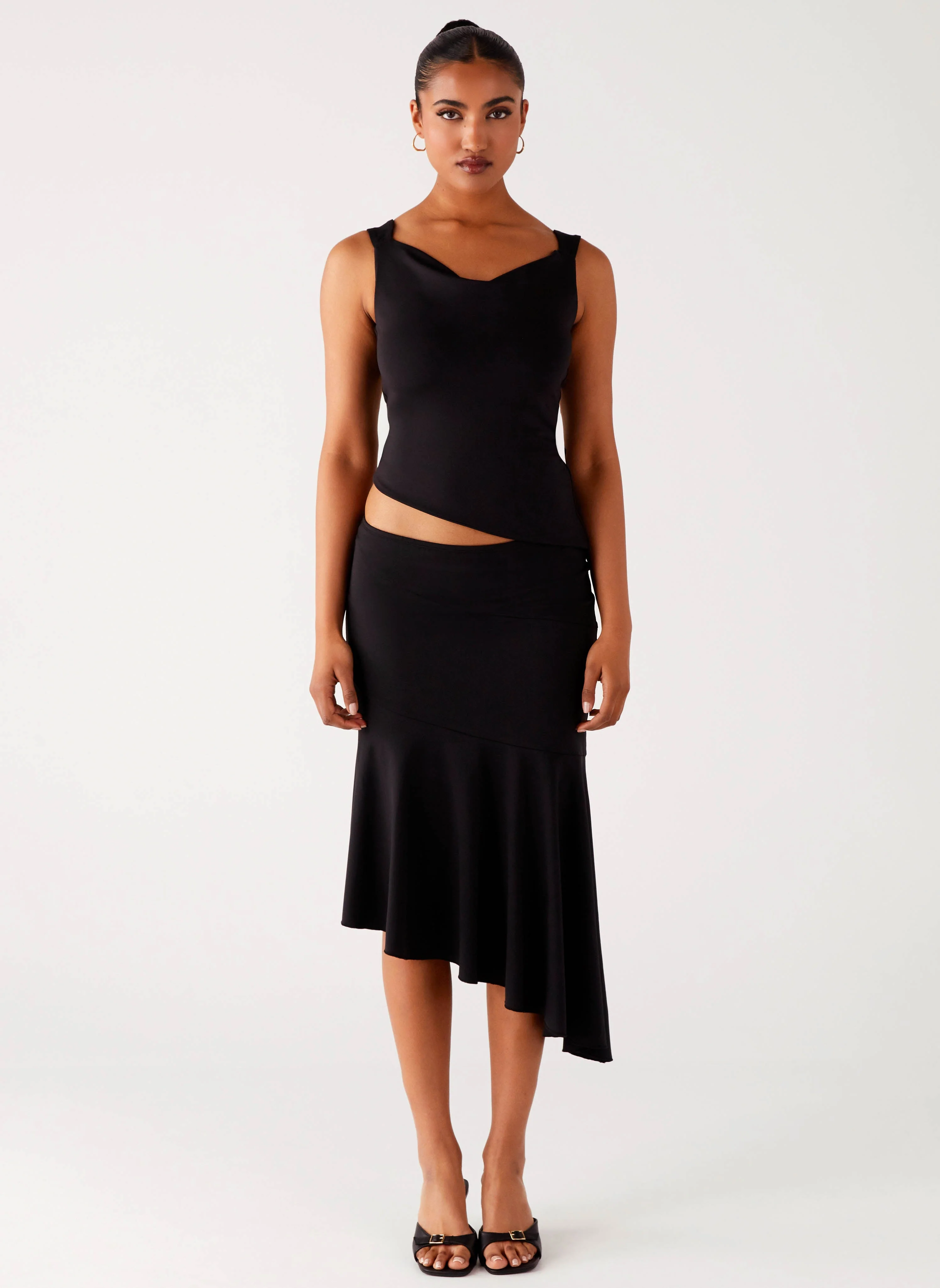 Wonderlust Cowl Top - Black - Image 2