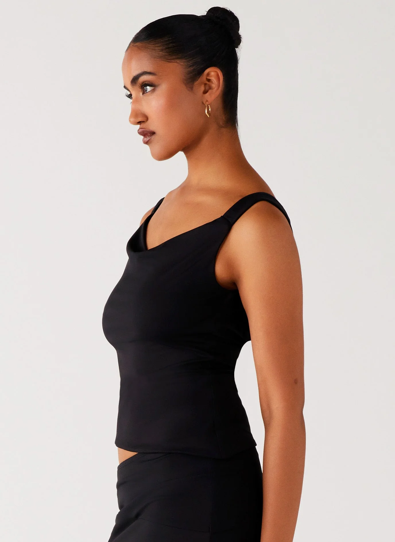 Wonderlust Cowl Top - Black - Image 3