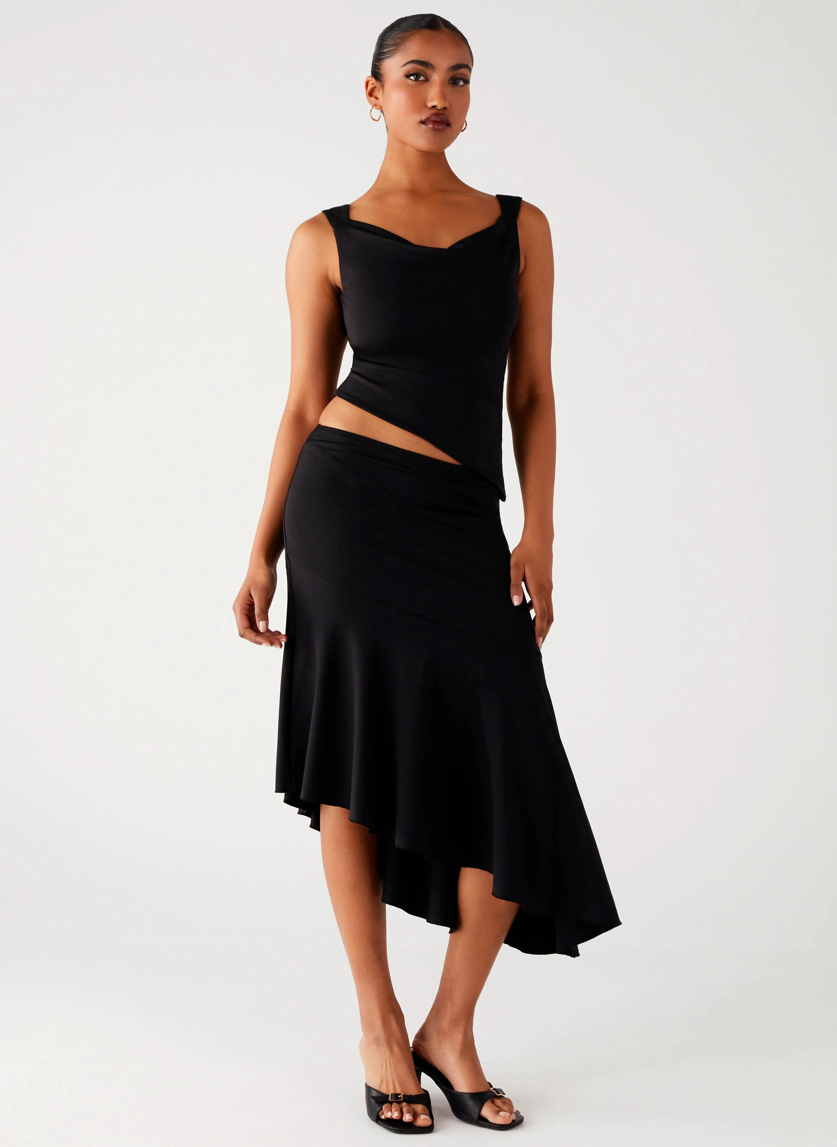 Wonderlust Cowl Top - Black - Image 6