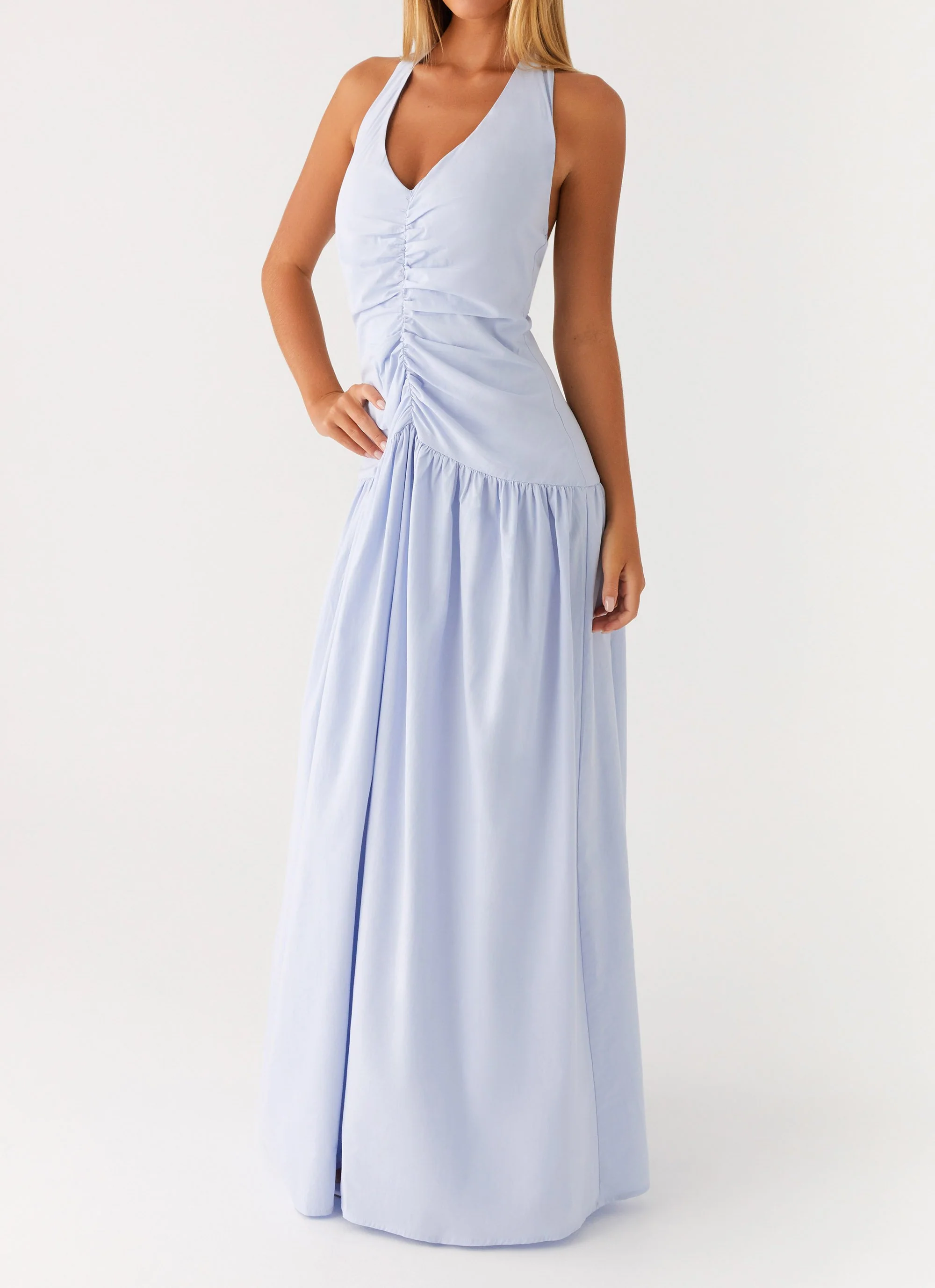 Worth The Wait Maxi Dress - Heather Blue - Image 5
