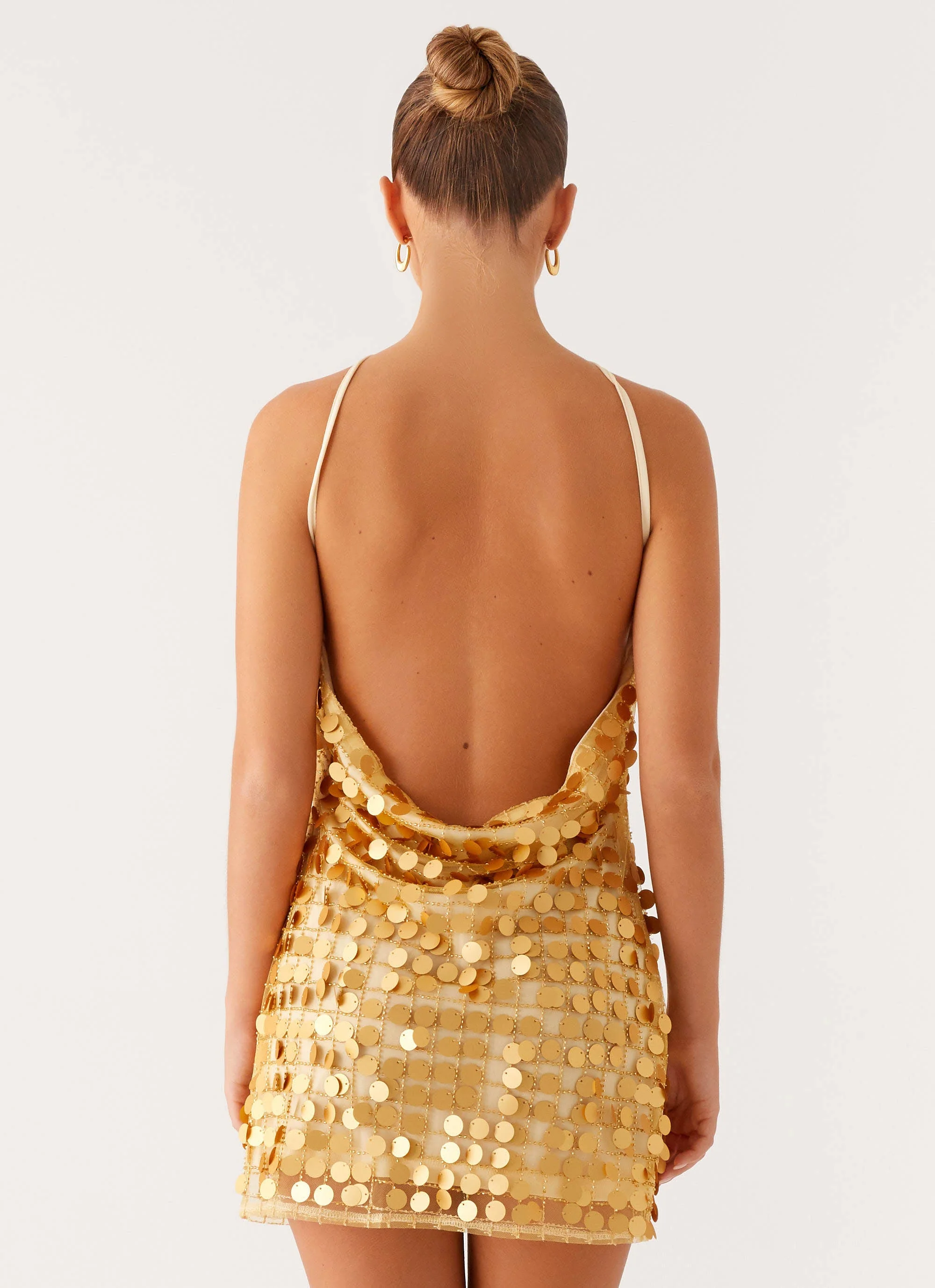 Xander Sequin Mini Dress - Gold - Image 2