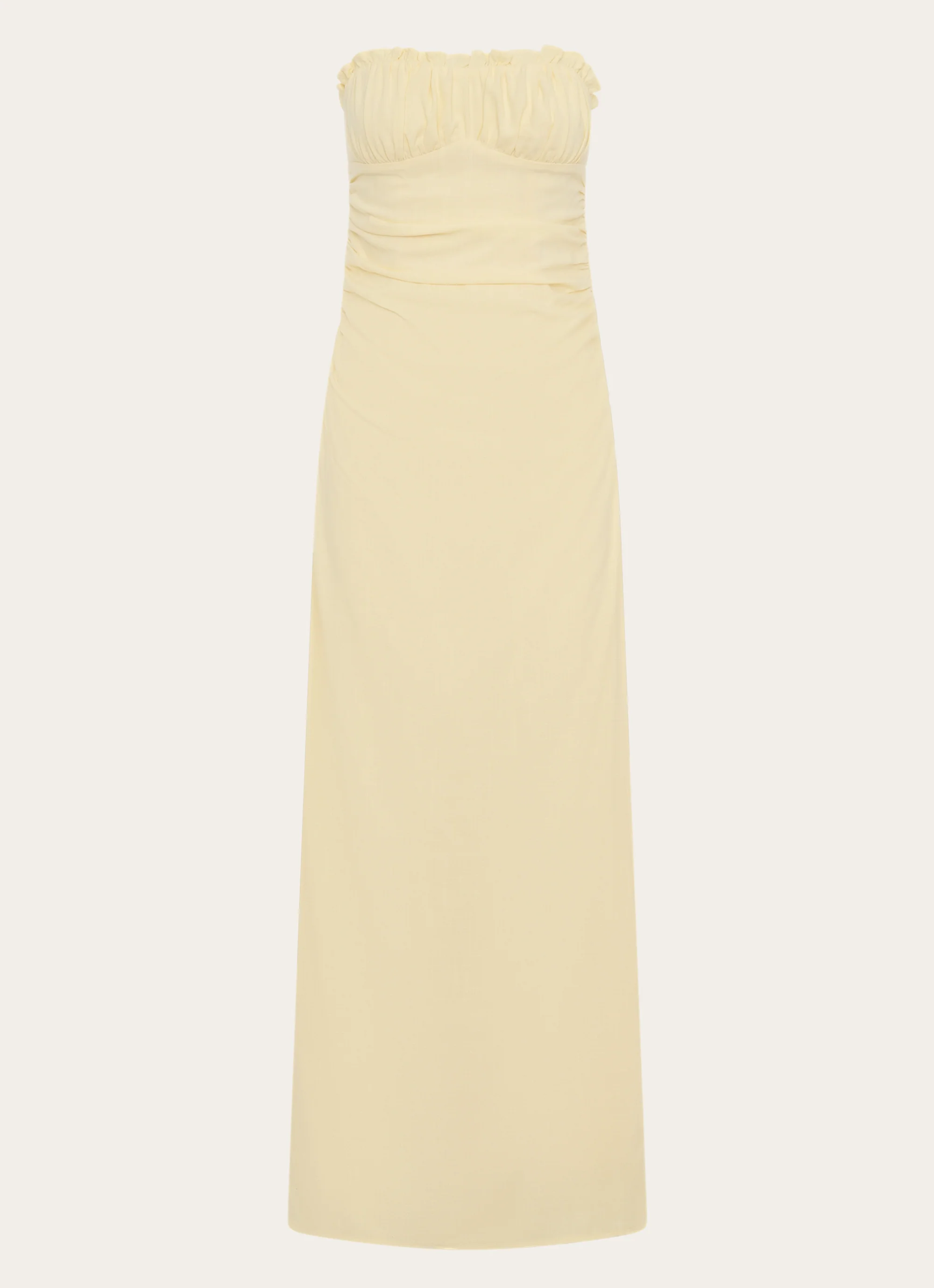 Xena Gathered Maxi Dress - Yellow - Image 2