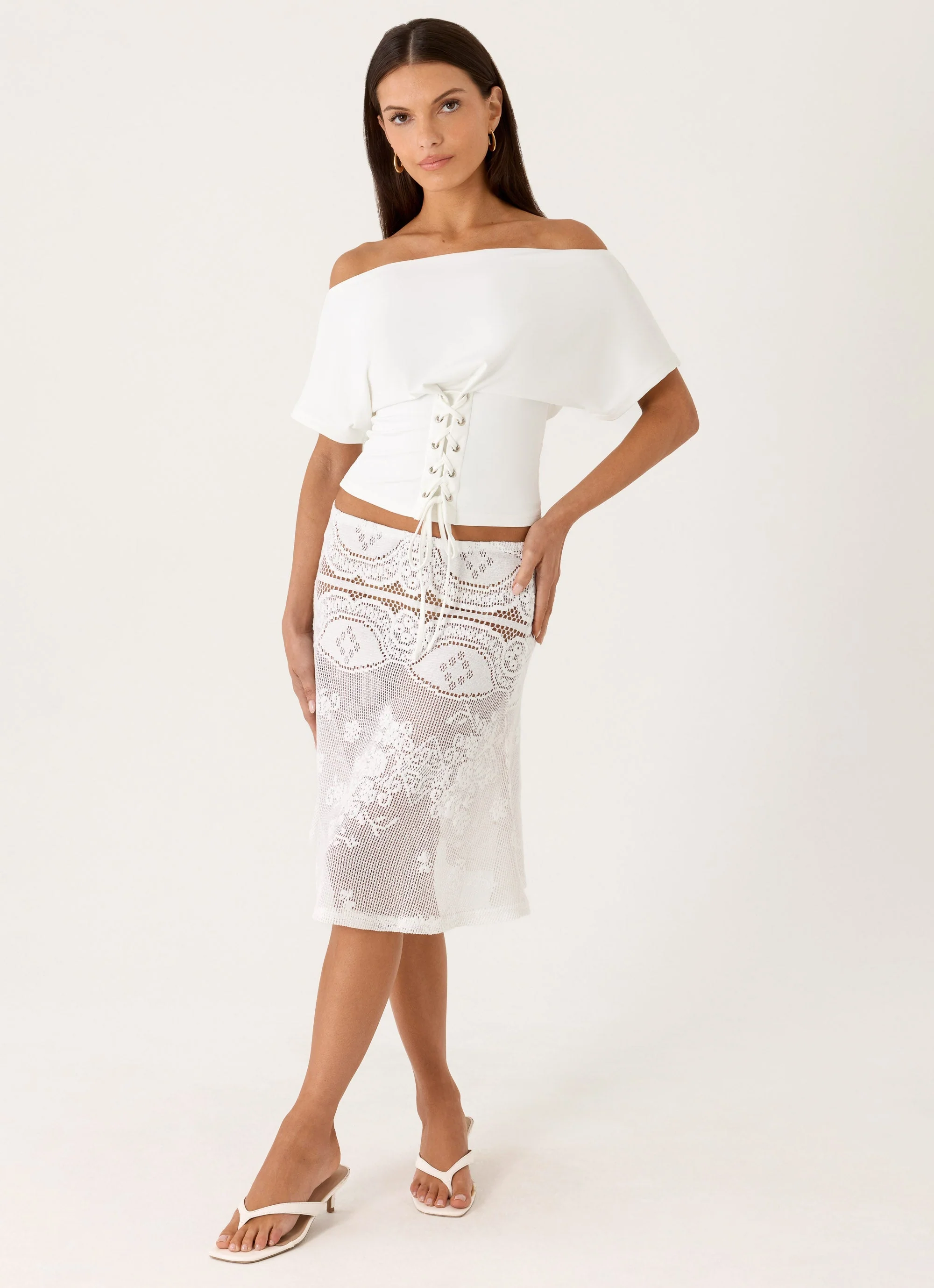 Yanna Midi Skirt - White - Image 6
