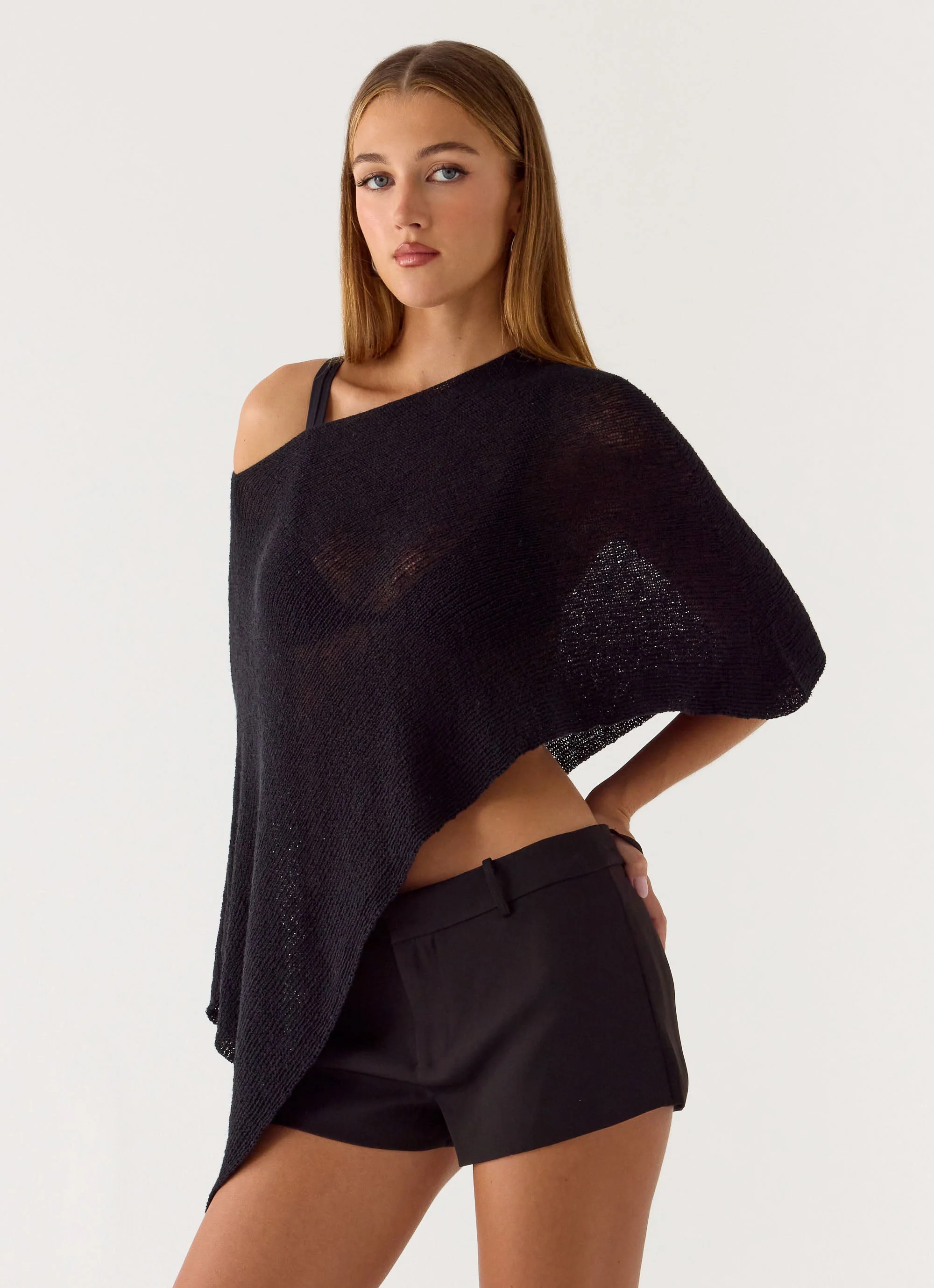 Yas Knit Cape - Black - Image 5