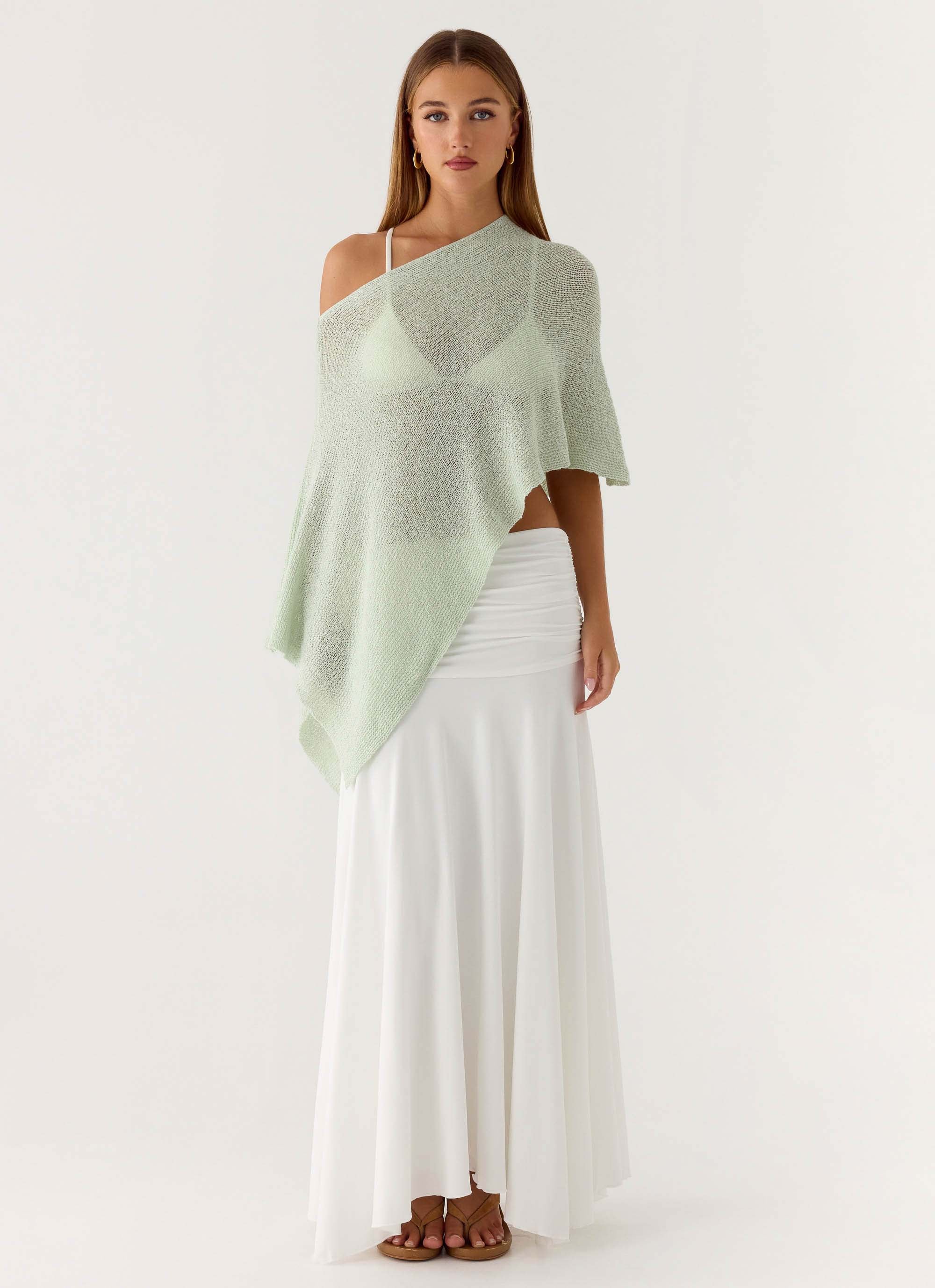 Yas Knit Cape - Green - Image 5