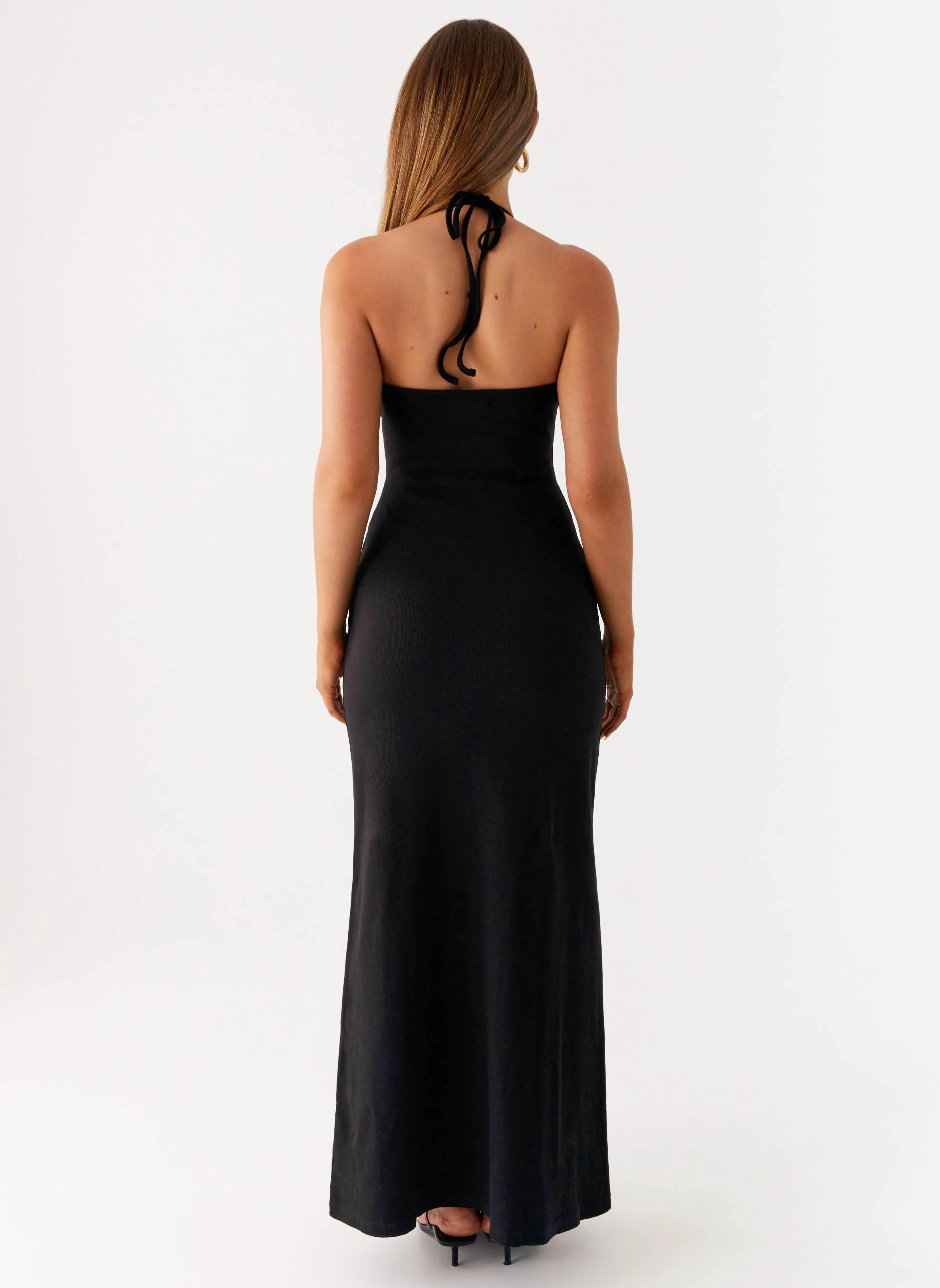 Yaselle Button Front Maxi Dress - Black - Image 4