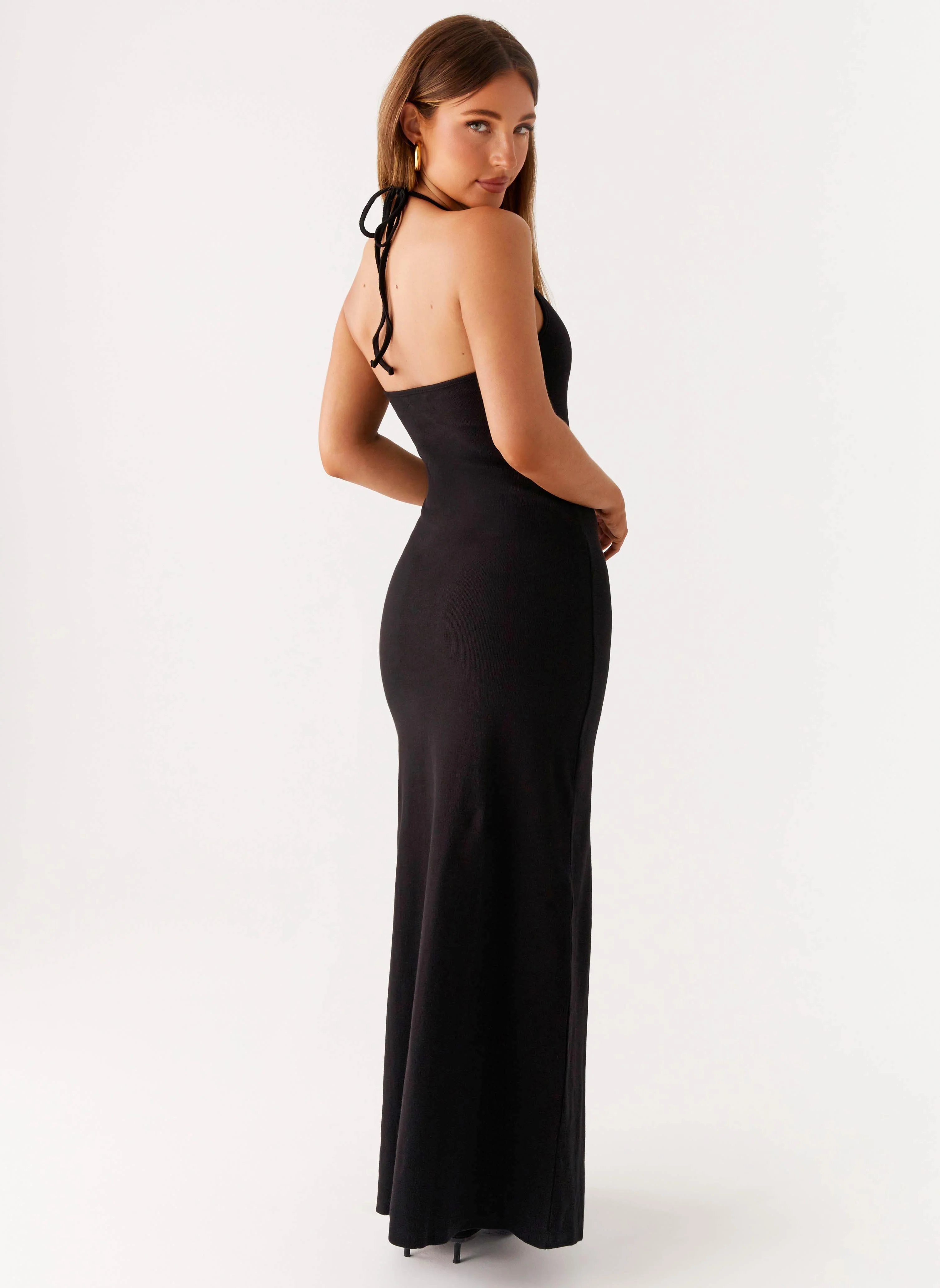 Yaselle Button Front Maxi Dress - Black - Image 5
