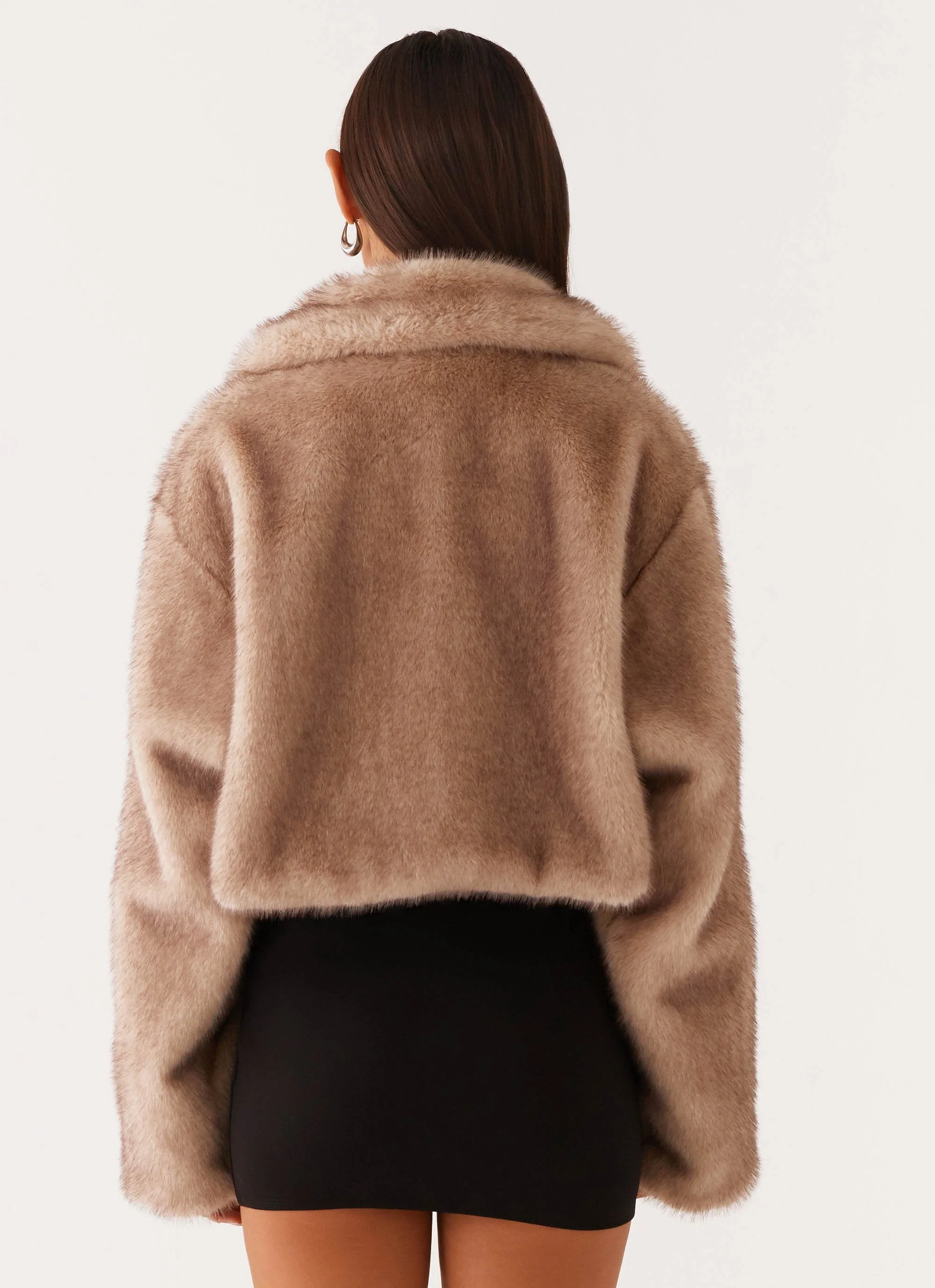 Yasmina Faux Fur Jacket - Beige - Image 4