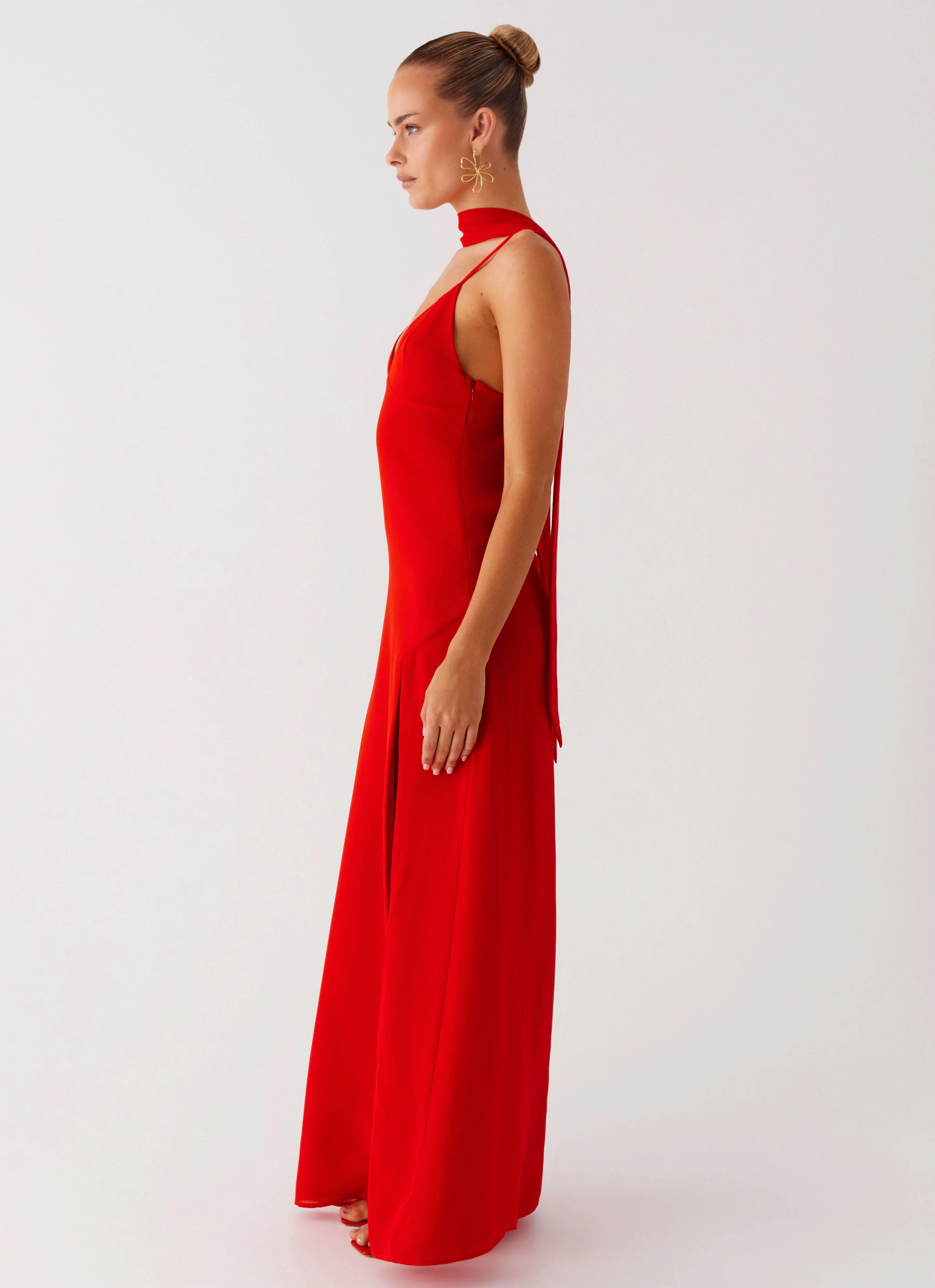 Yorke Scarf Maxi Dress - Raspberry Red - Image 2