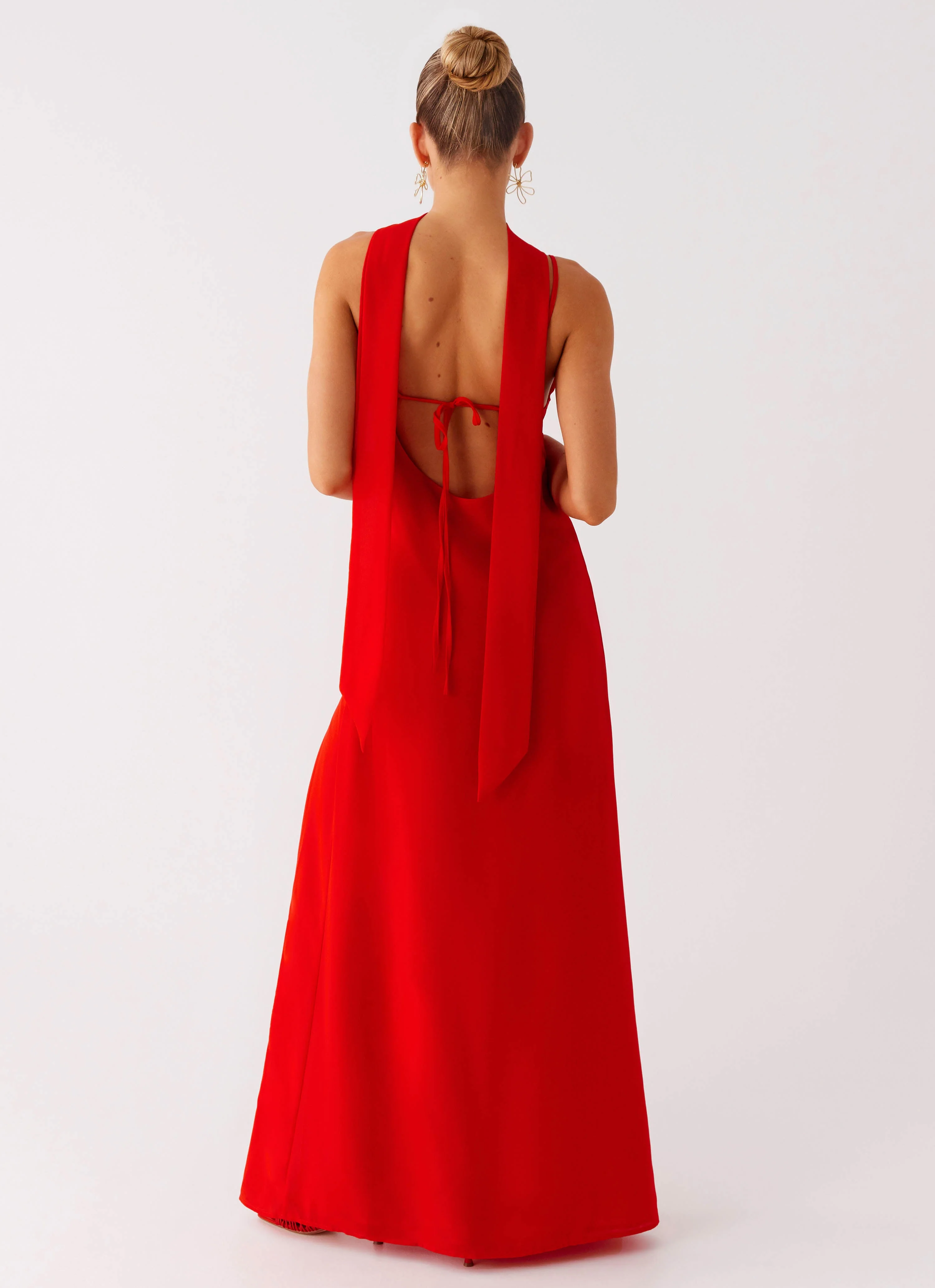 Yorke Scarf Maxi Dress - Raspberry Red - Image 3
