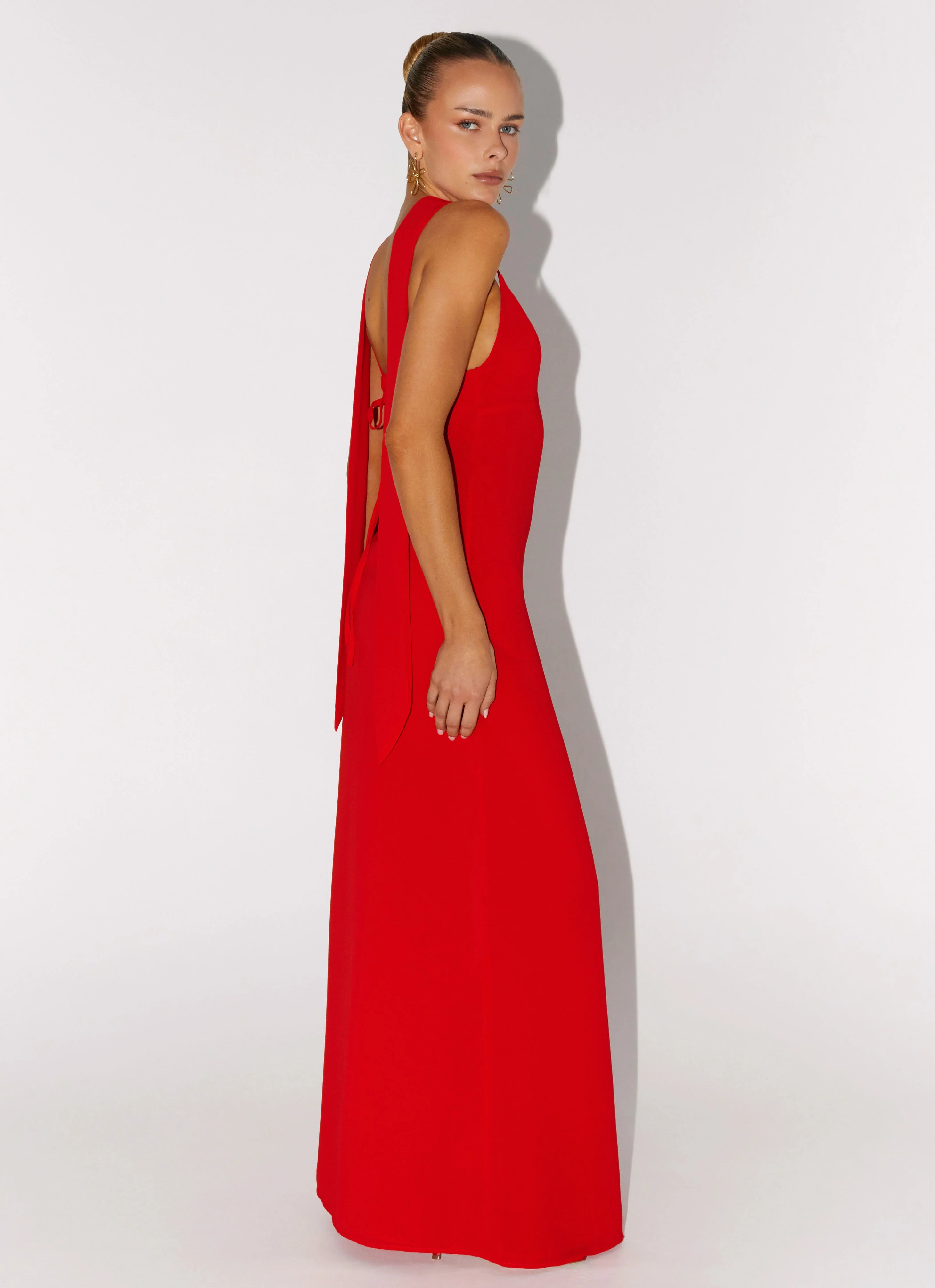 Yorke Scarf Maxi Dress - Raspberry Red - Image 6