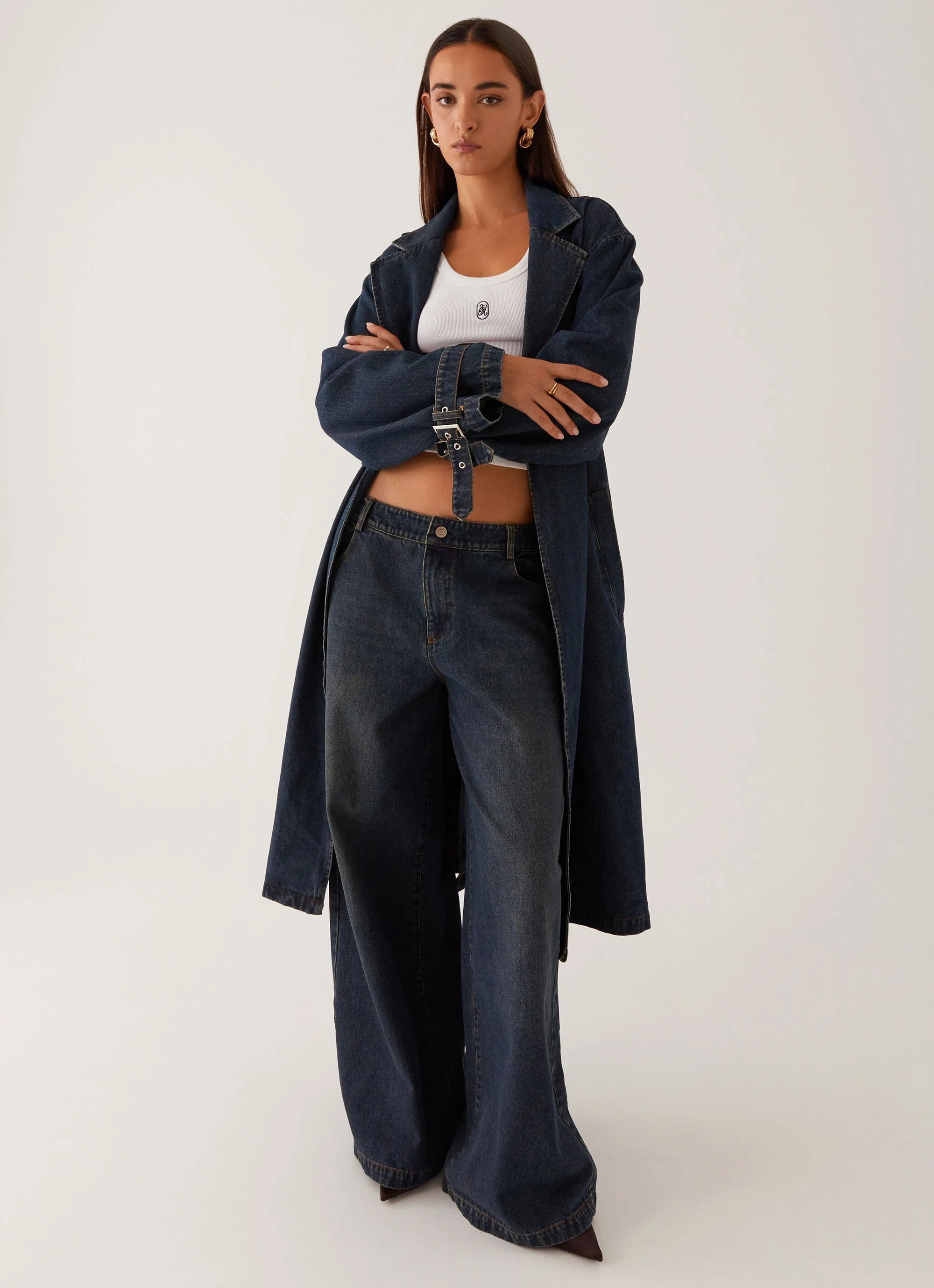 Yosemite Oversized Trench Coat - Blue - Image 2