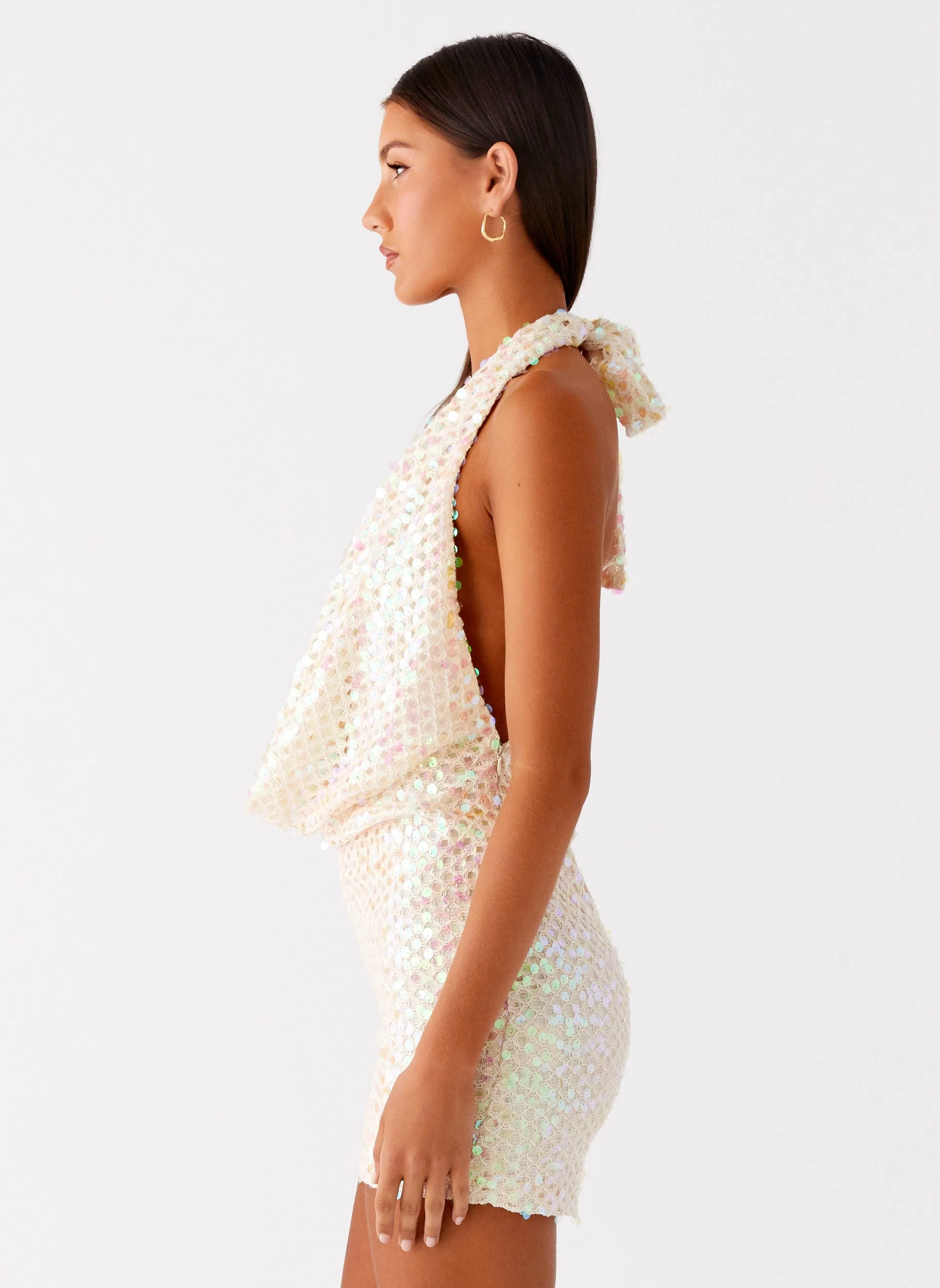 You Make Me Feel Mini Dress - Ivory - Image 3