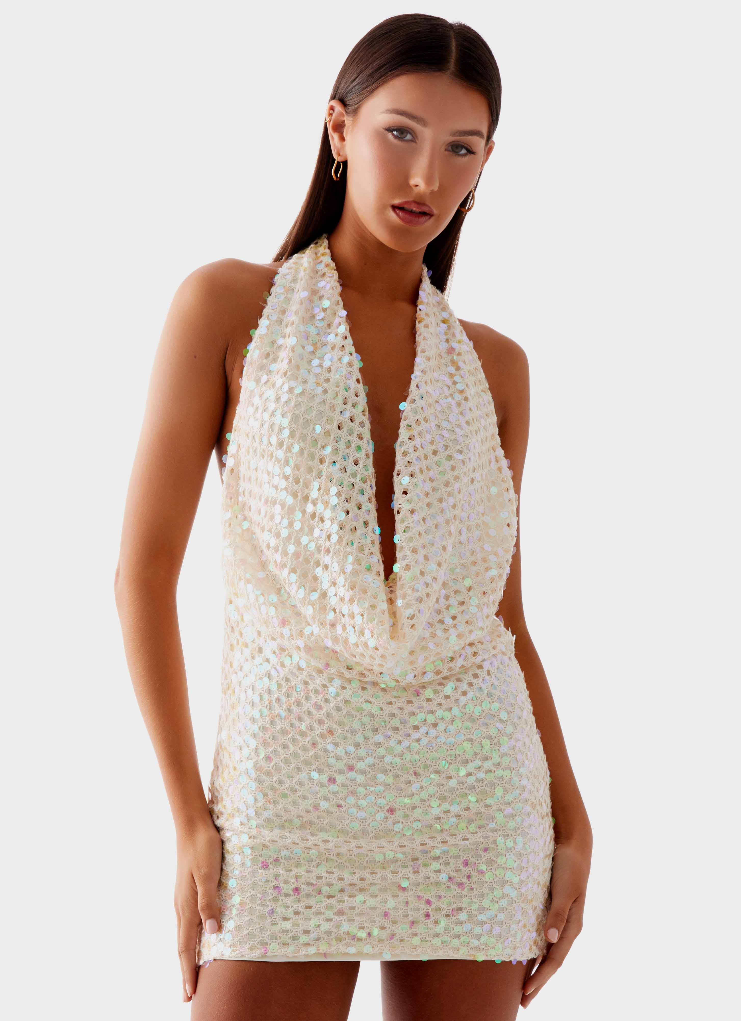You Make Me Feel Mini Dress - Ivory - Image 6