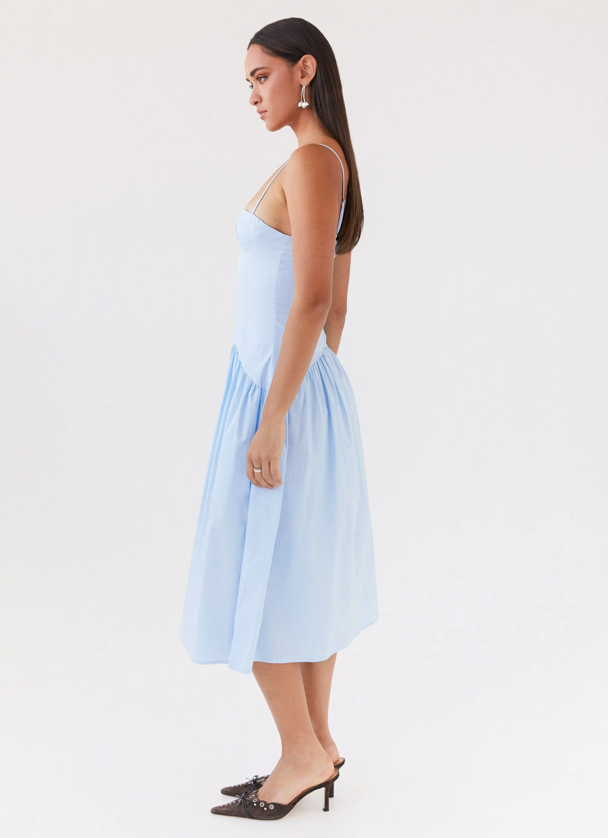 Yvette Corset Midi Dress - Blue - Image 3