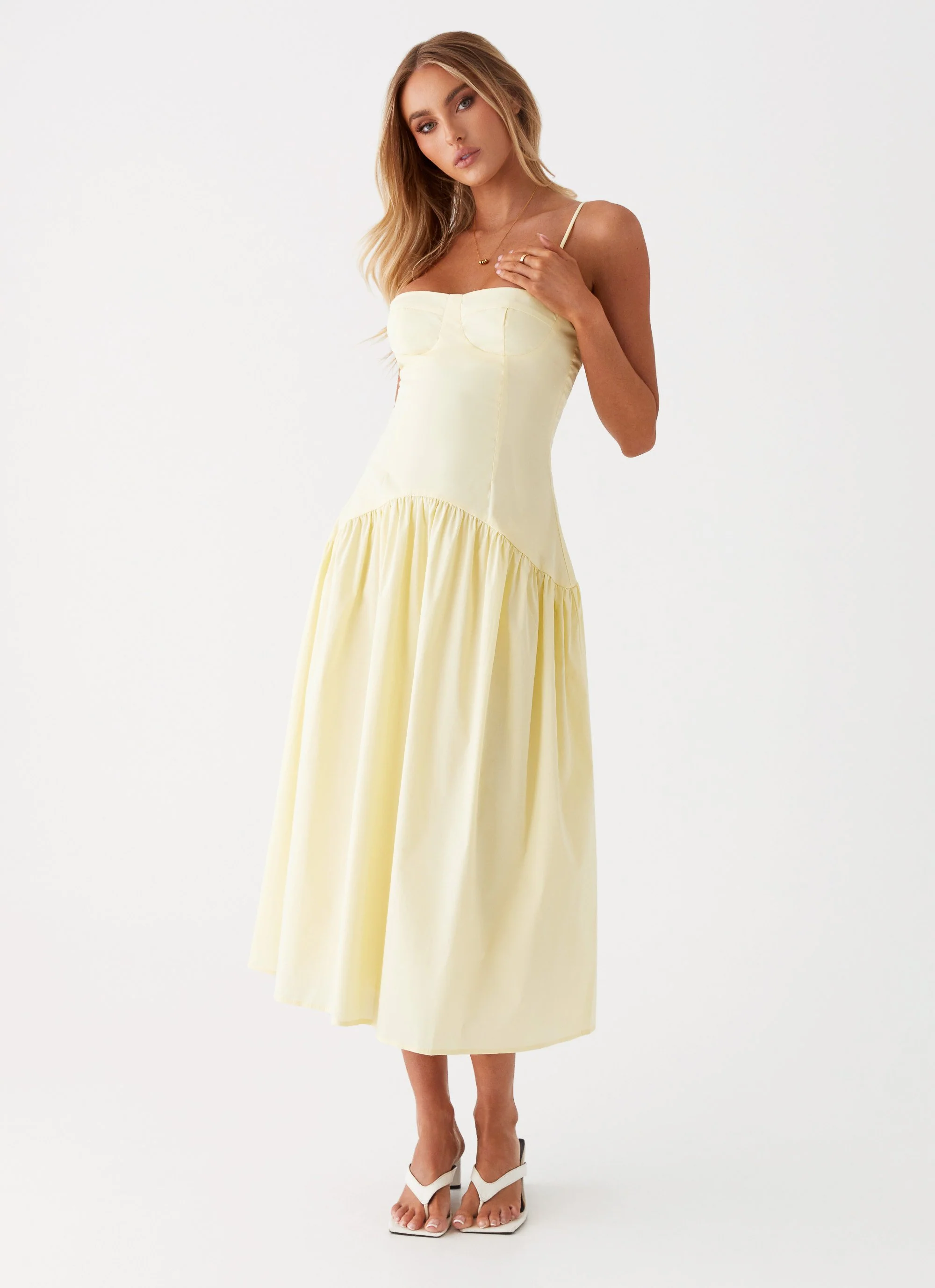 Yvette Corset Midi Dress - Yellow - Image 6