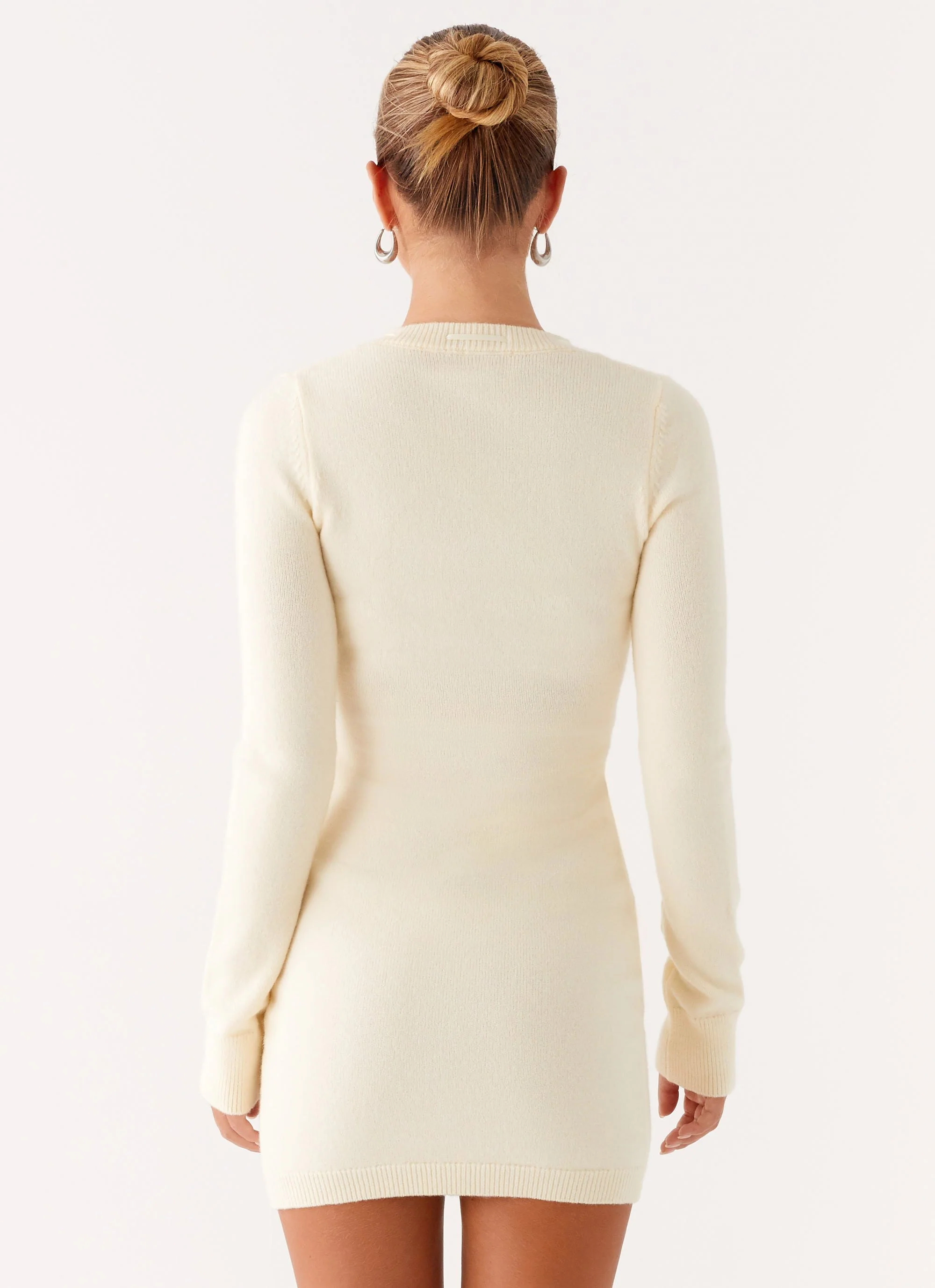 Zaffia Knit Mini Dress - Ivory - Image 2