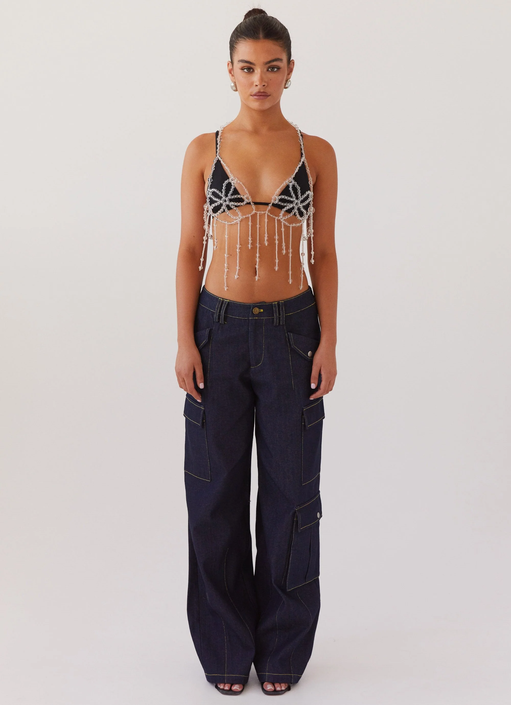 Zaira Beaded Vest Top - Opal - Image 2