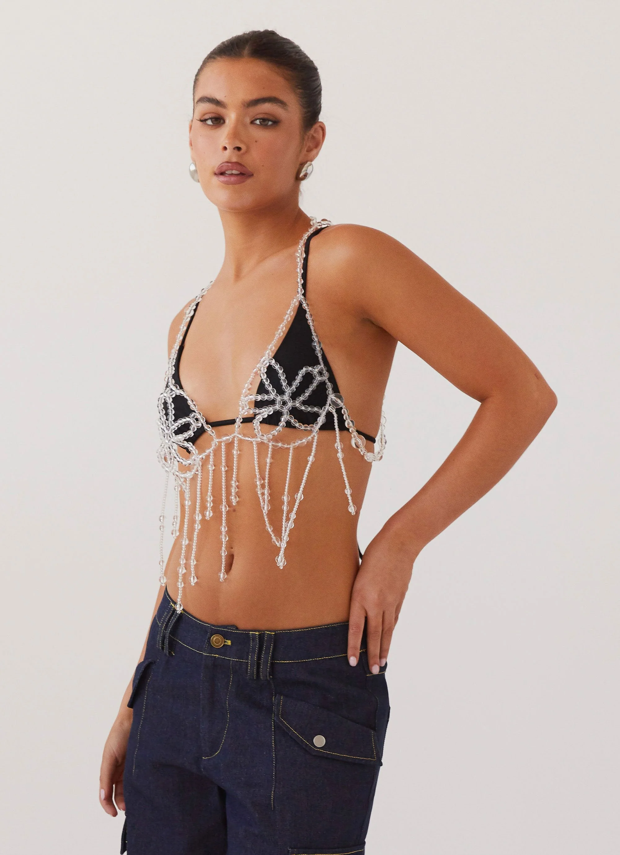 Zaira Beaded Vest Top - Opal - Image 3