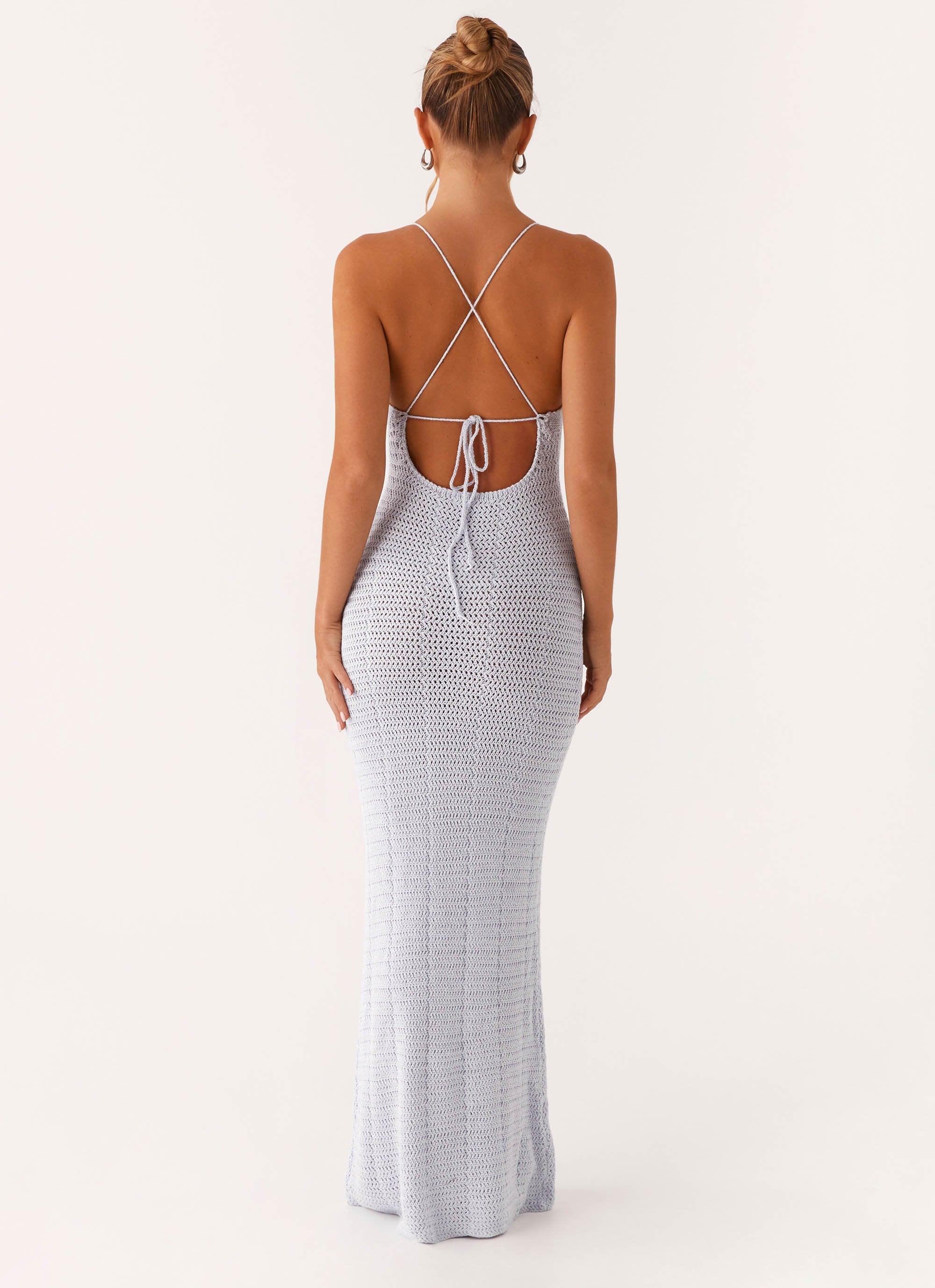 Zara Rose Crochet Maxi Dress - Blue - Image 2