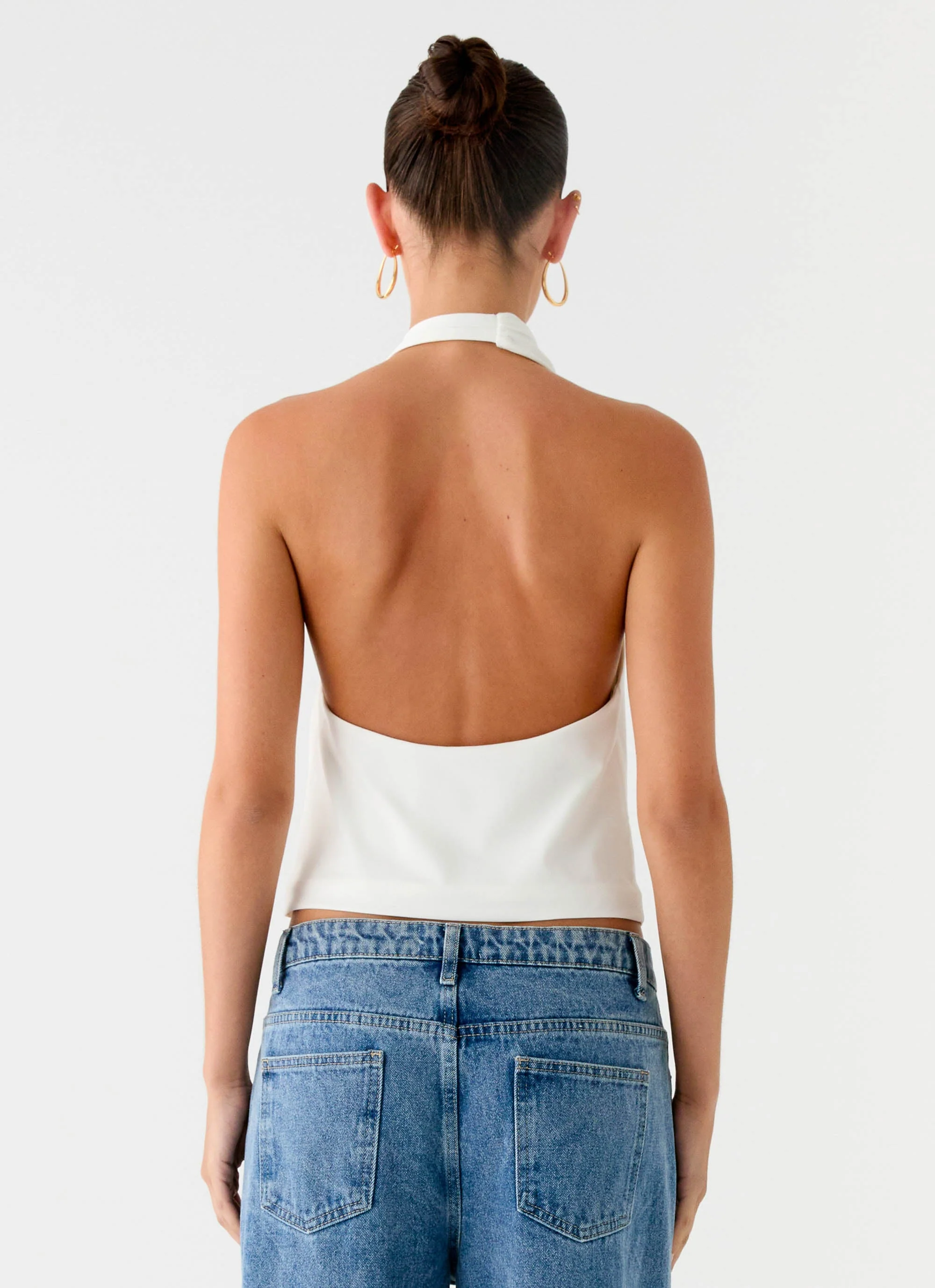 Zaylee Belt Cowl Top - White - Image 4