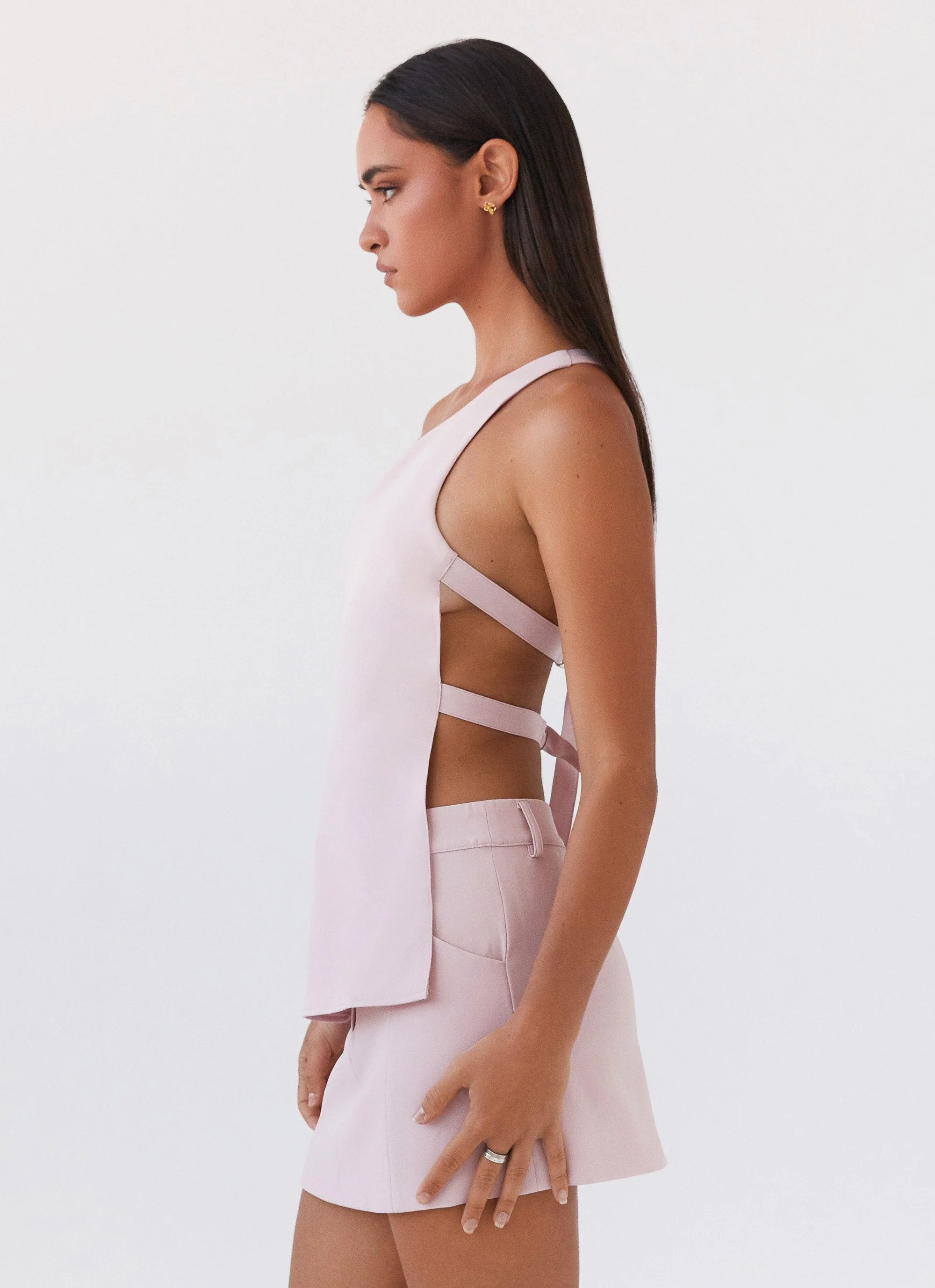 Zeina One Shoulder Top - Pink - Image 3