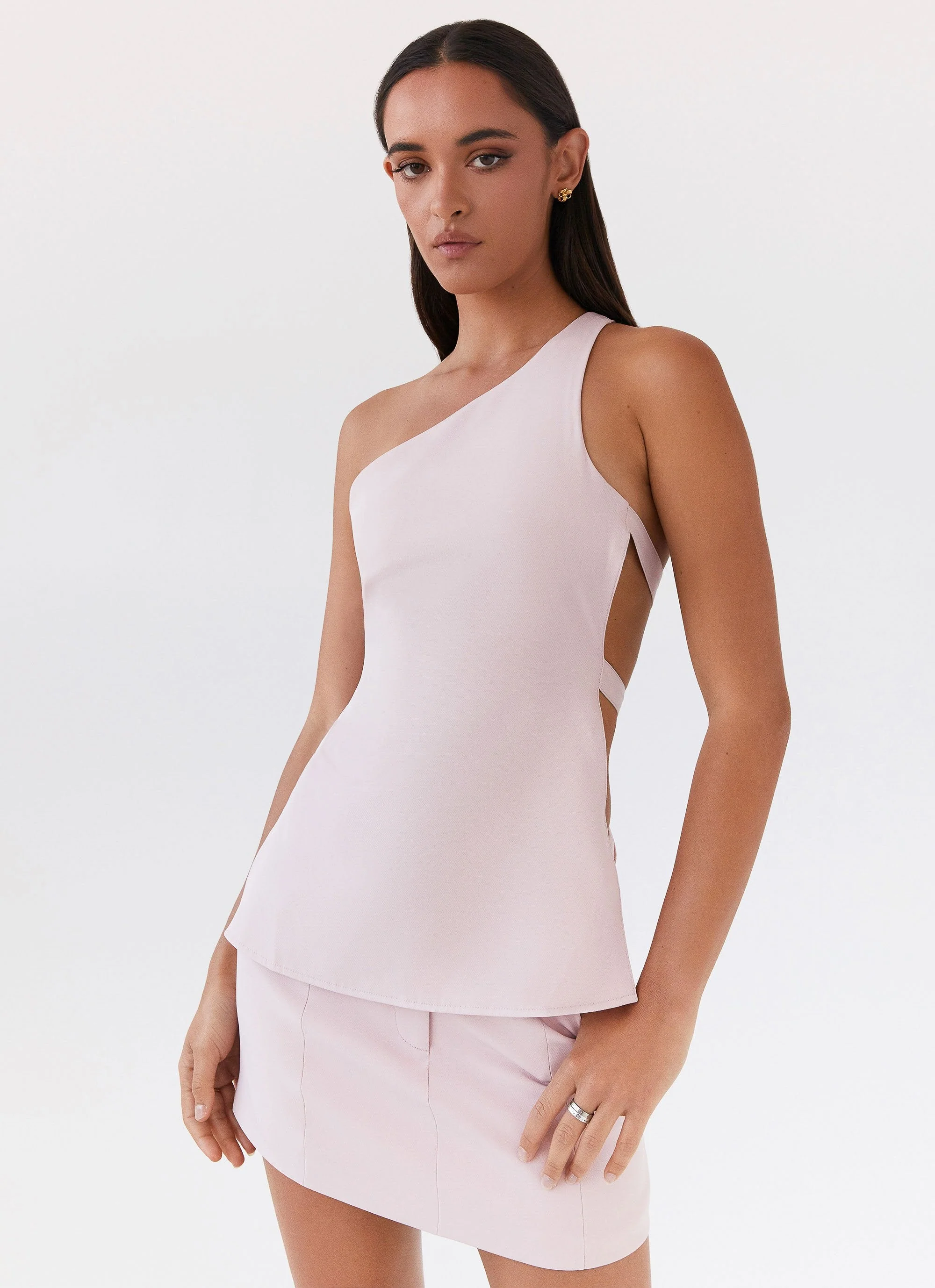 Zeina One Shoulder Top - Pink - Image 5