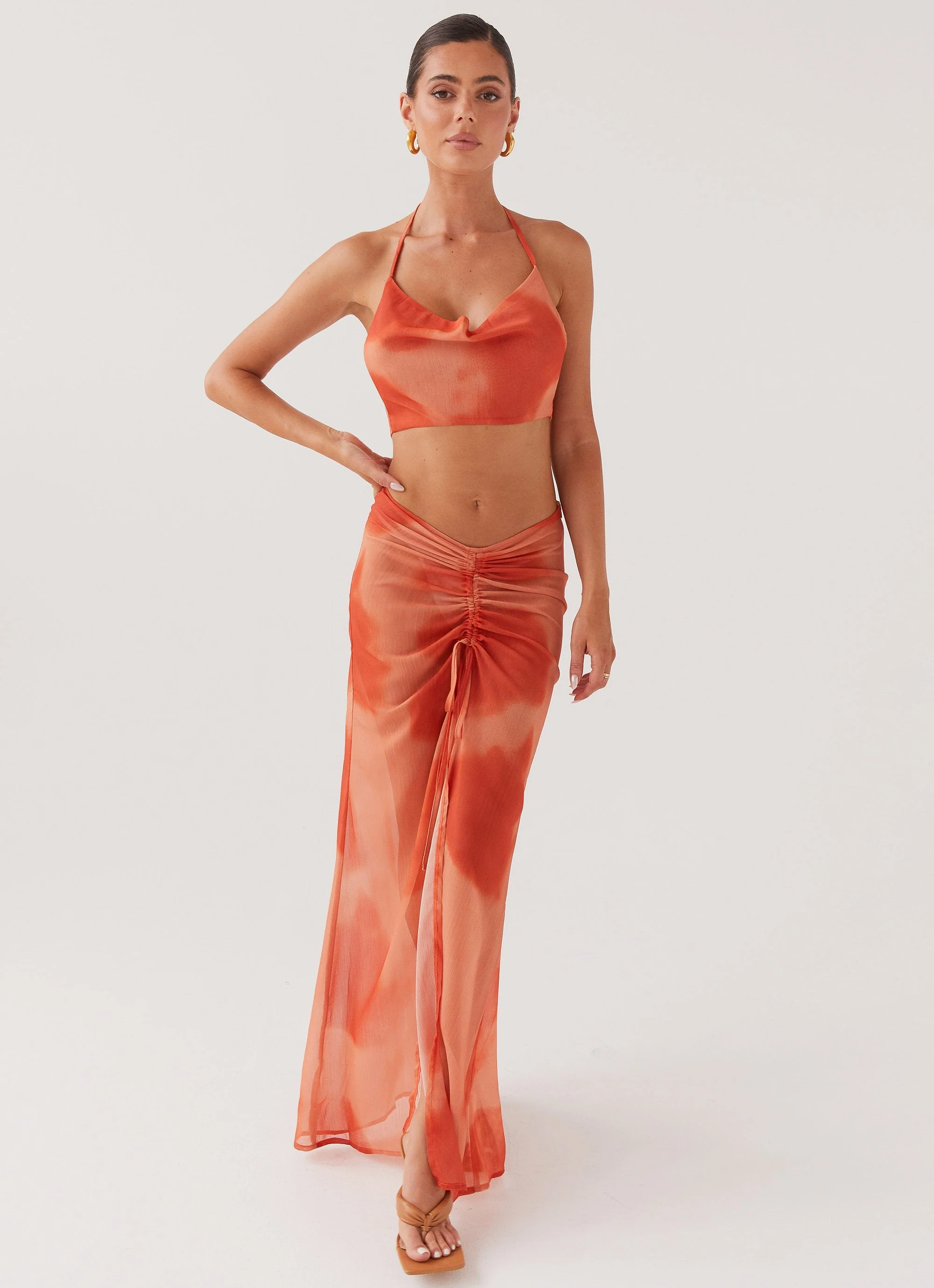 Zenta Cowl Neck Top - Copper - Image 2