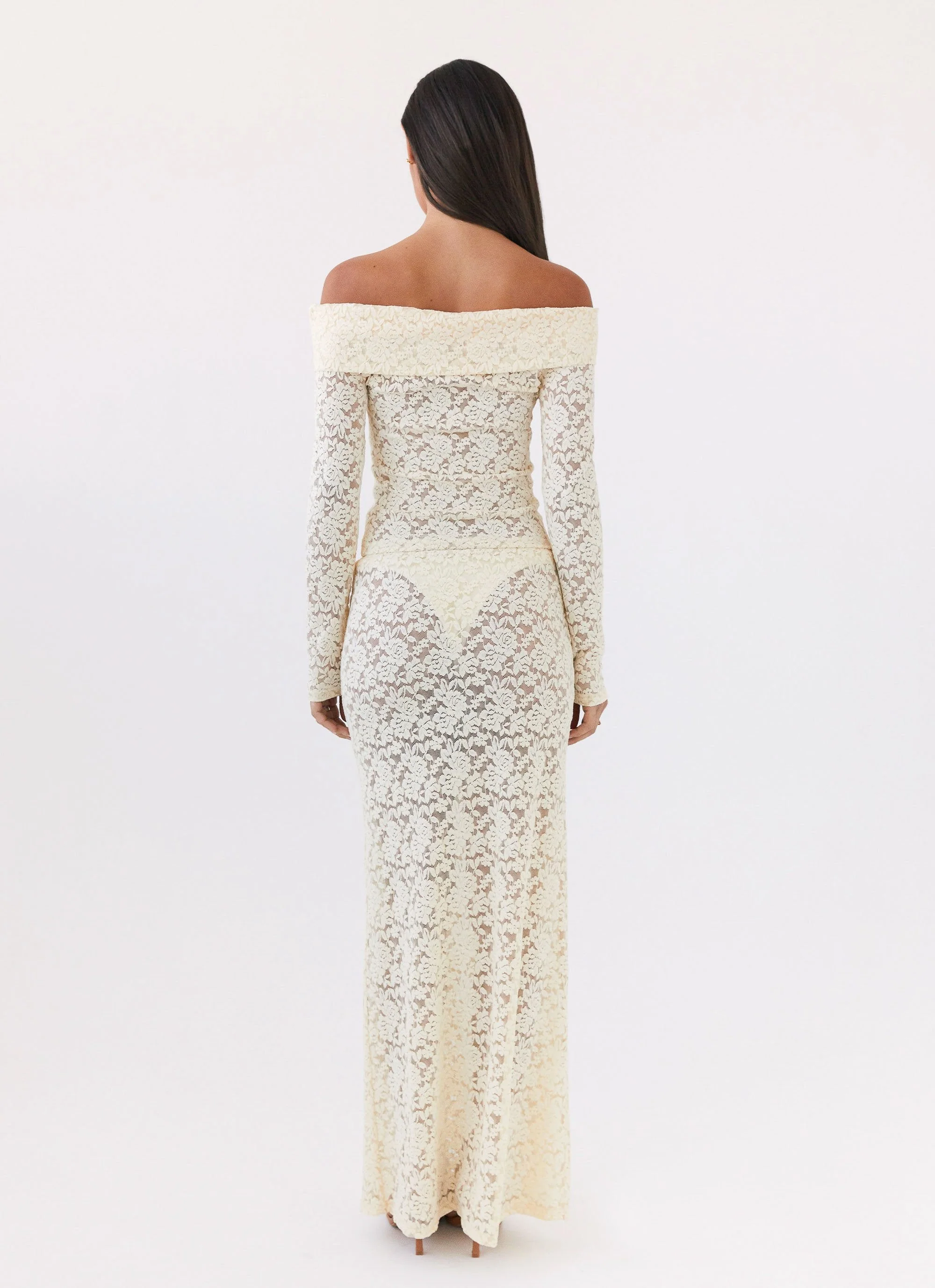 Zephyra Lace Long Sleeve Top - Natural - Image 4