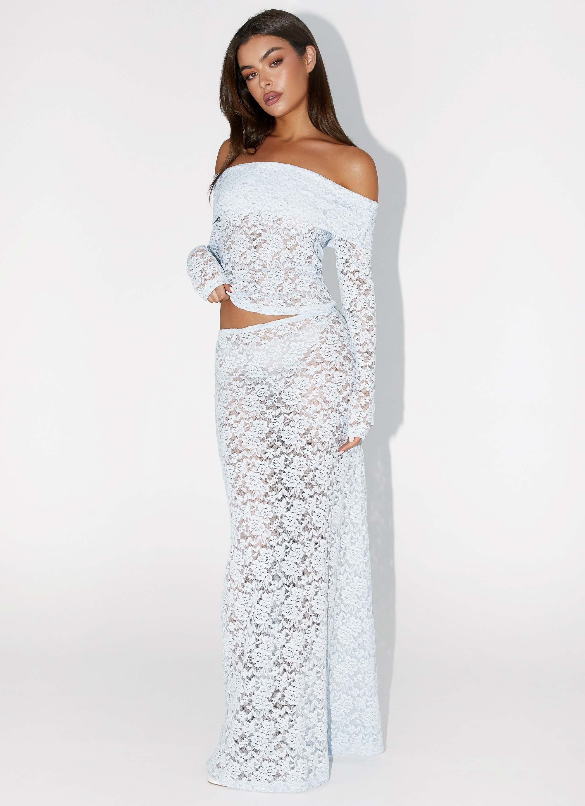 Zephyra Lace Maxi Skirt - Blue Cloud - Image 6