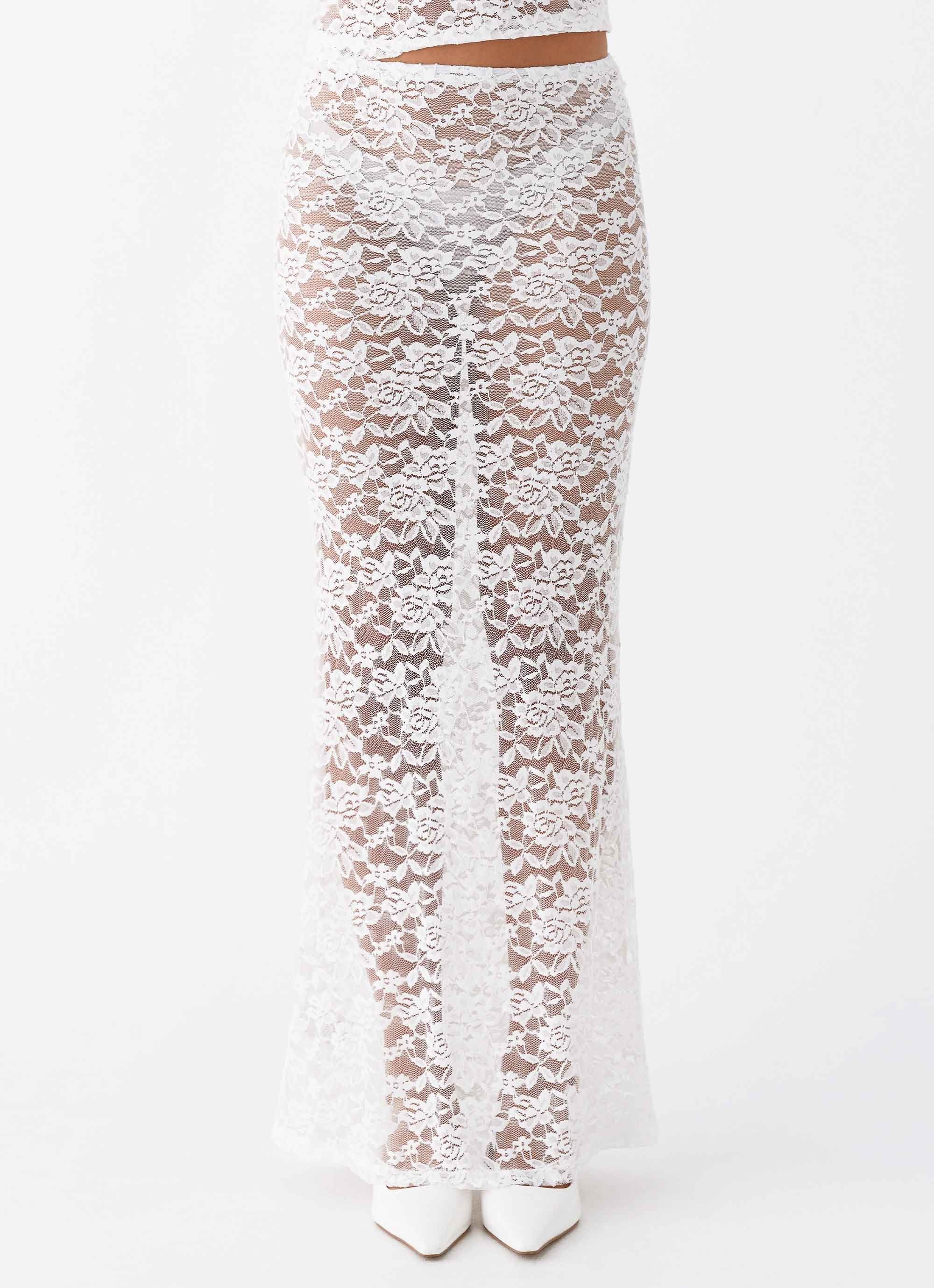 Zephyra Lace Maxi Skirt - White - Image 5