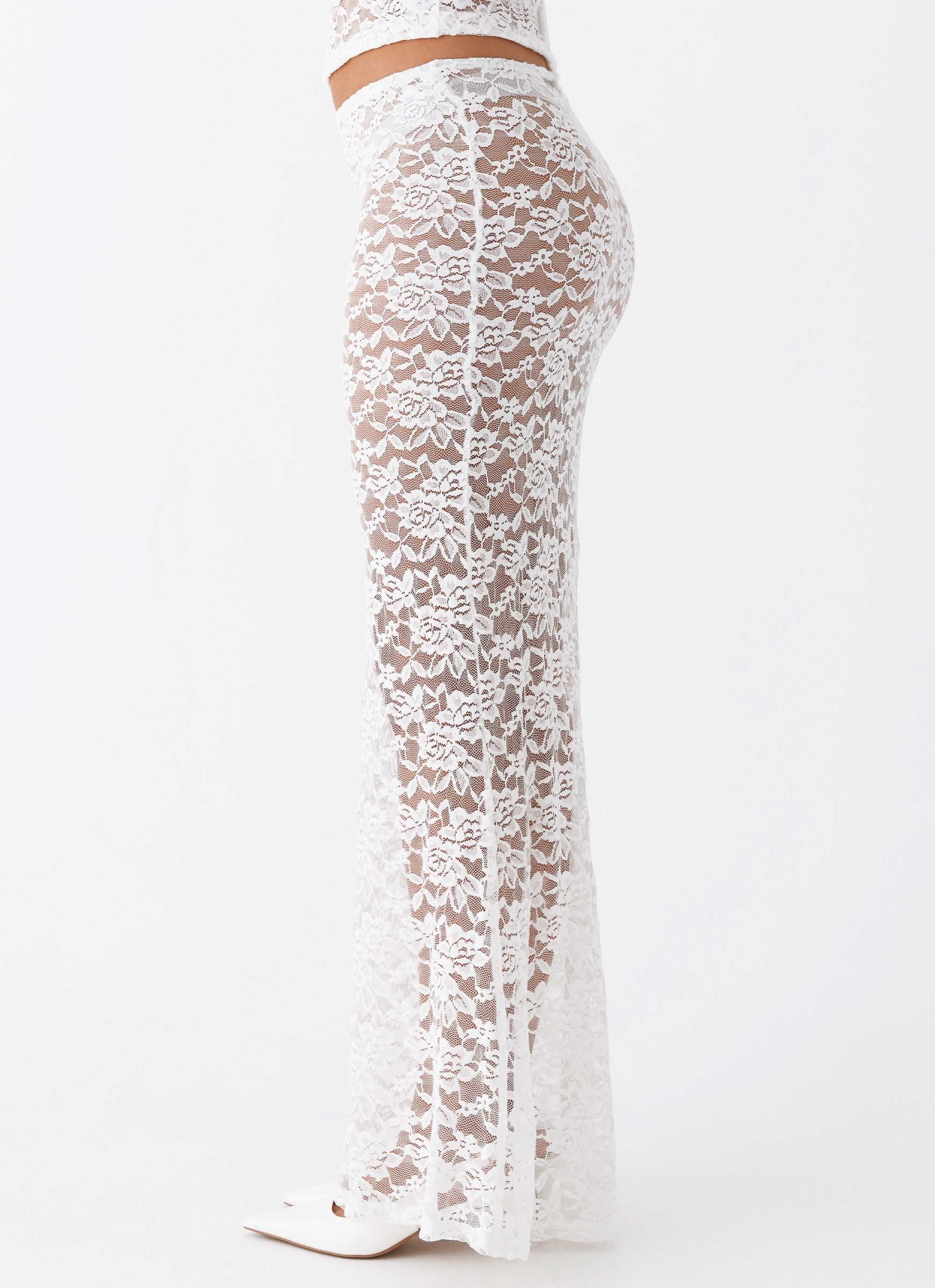 Zephyra Lace Maxi Skirt - White - Image 7