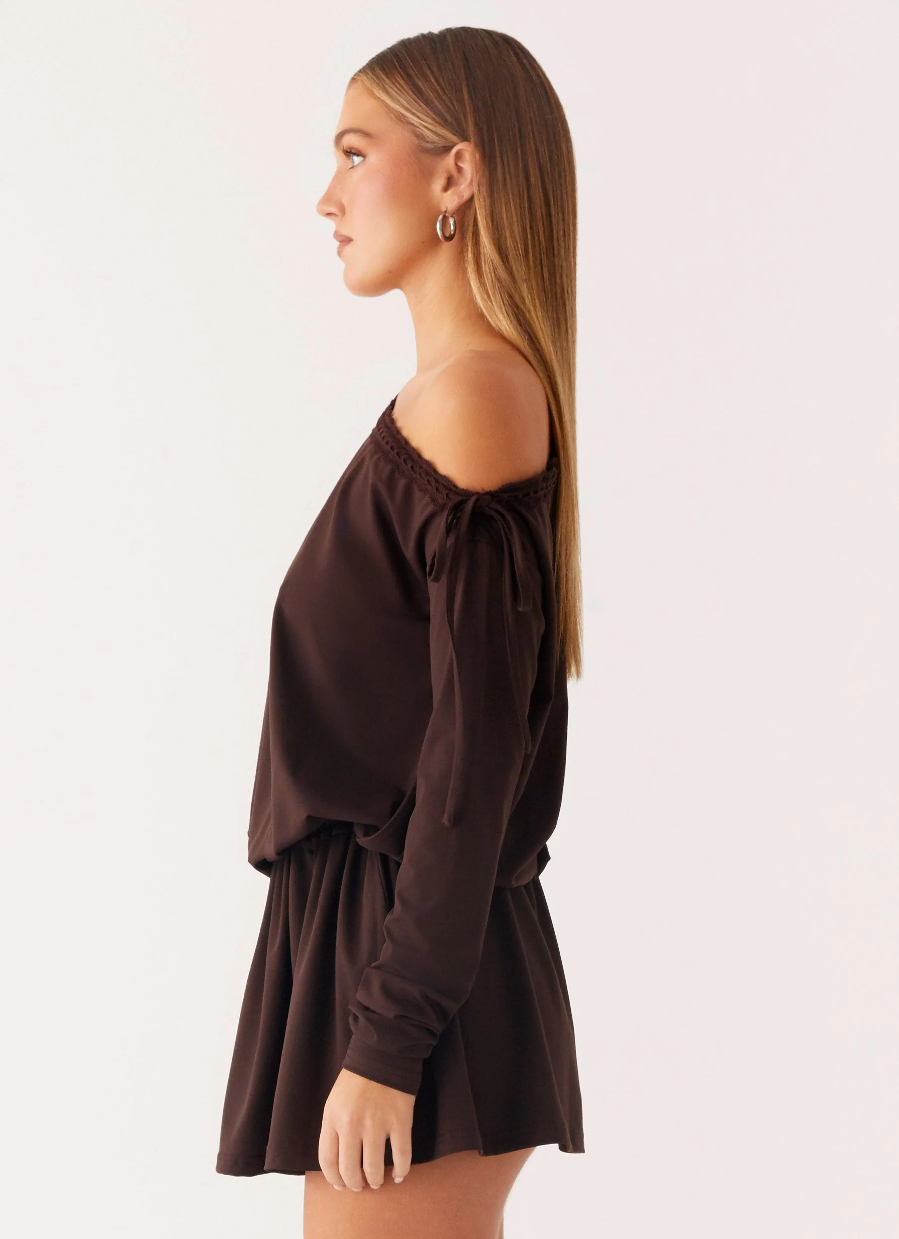 Zinnia Mini Dress - Chocolate - Image 2