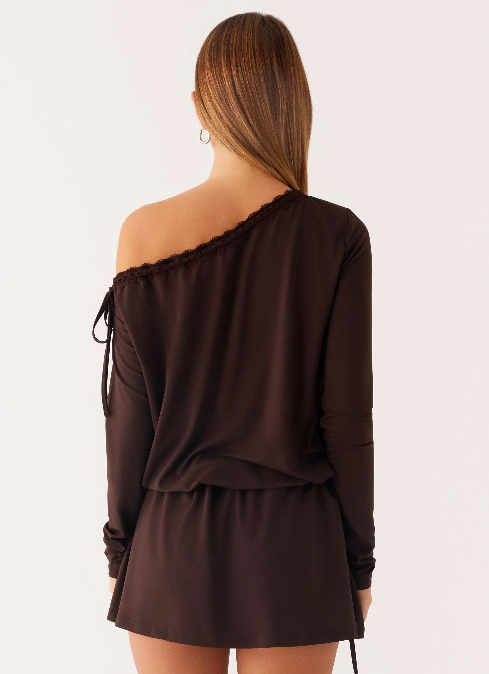 Zinnia Mini Dress - Chocolate - Image 3