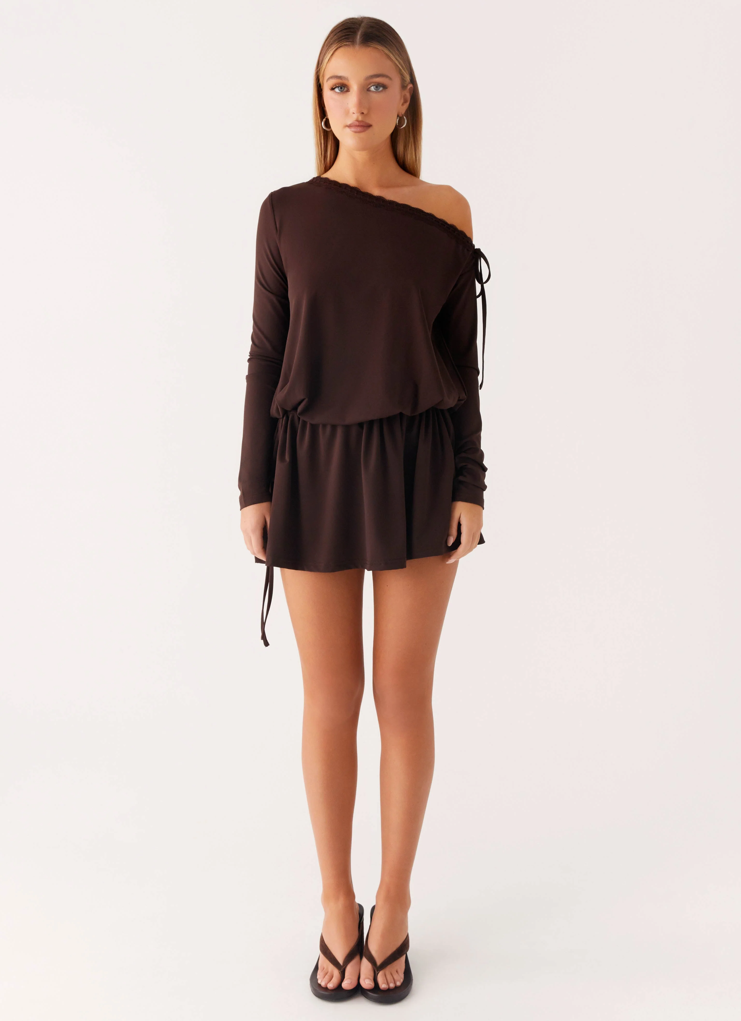 Zinnia Mini Dress - Chocolate - Image 5